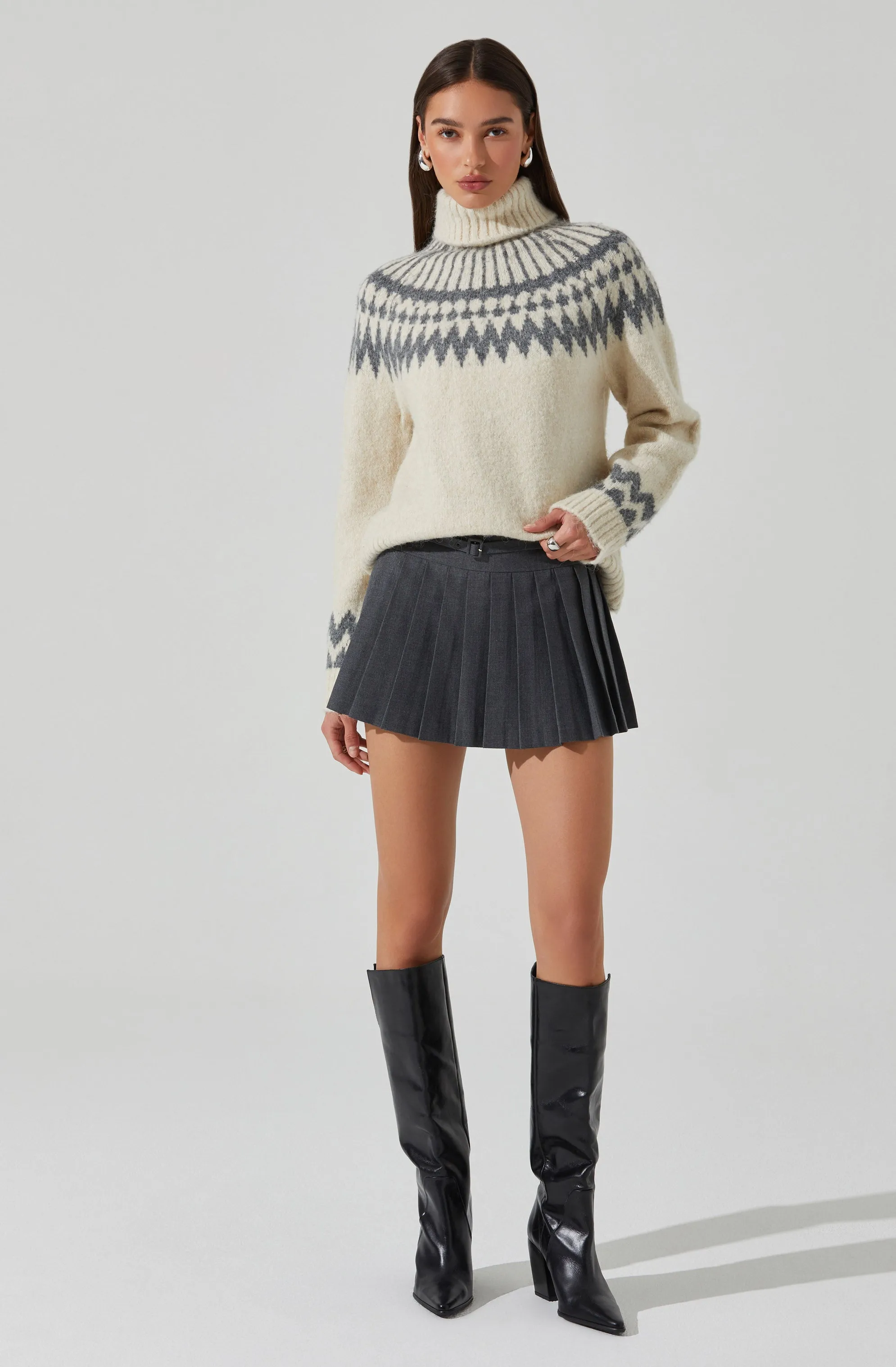 Leka Fair Isle Turtleneck Sweater sold by Astr product image thumbnail 5