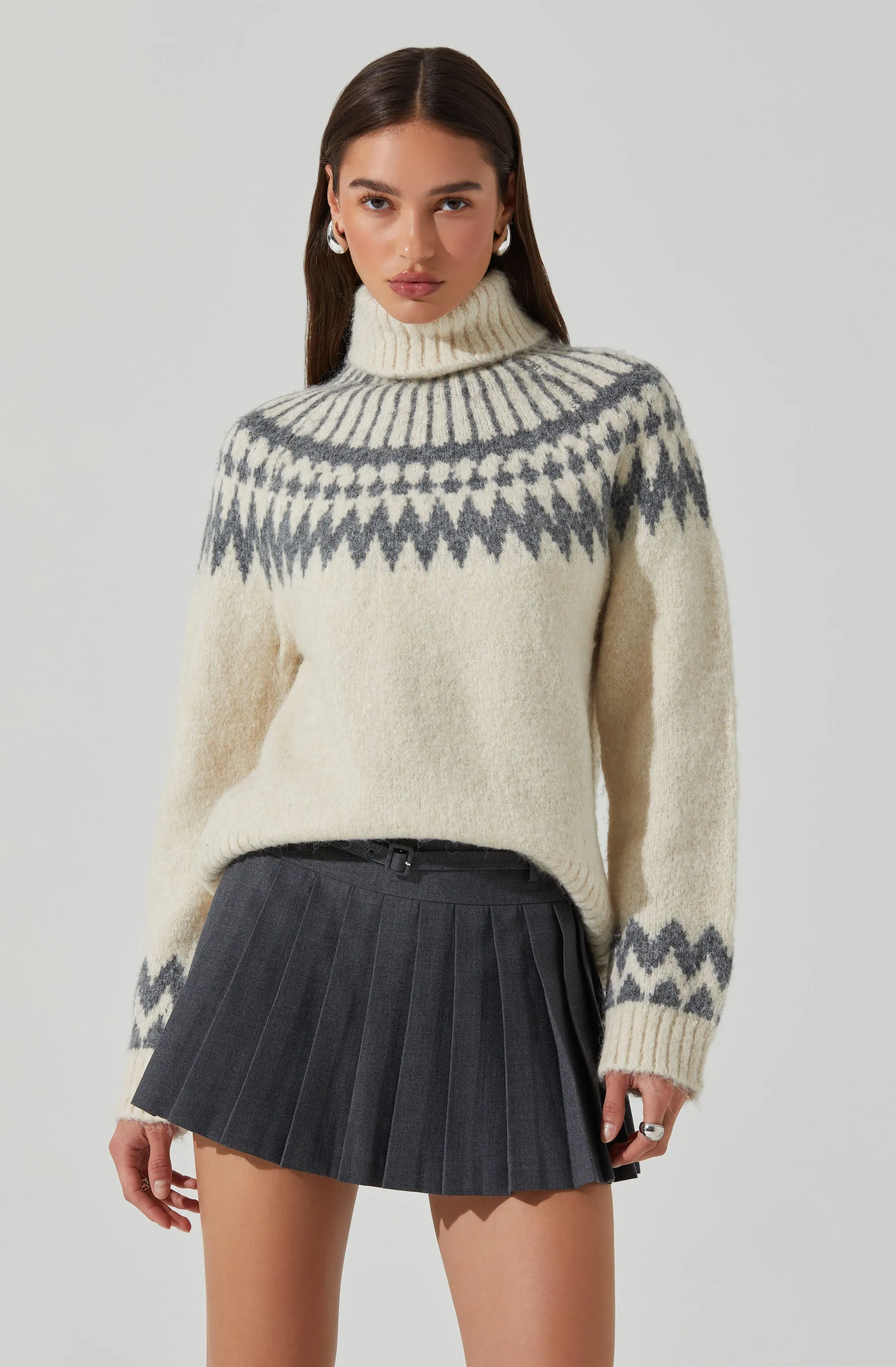 Leka Fair Isle Turtleneck Sweater sold by Astr