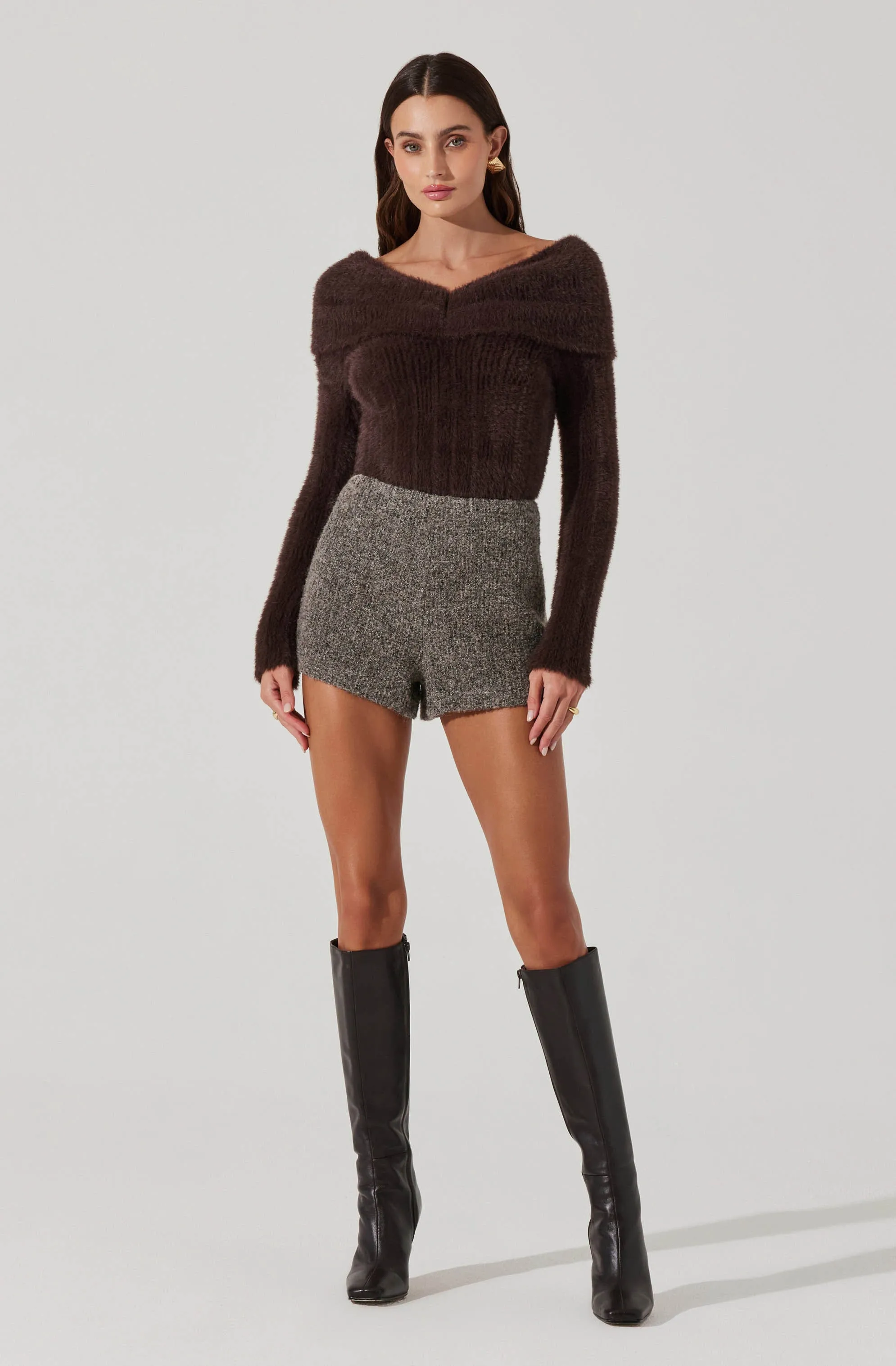 Fuzzy Knit Off Shoulder Sweater sold by Astr product image thumbnail 2