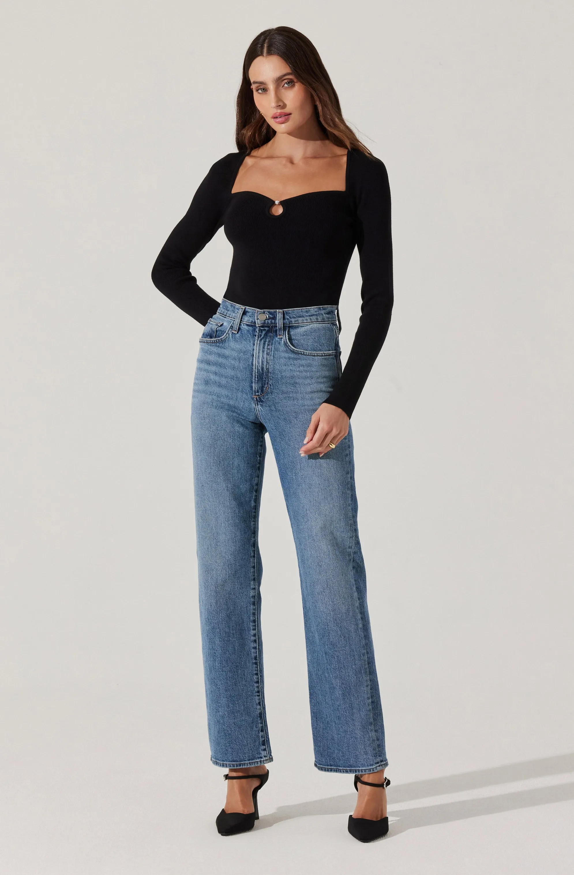 Pearl Detail Fine Knit Sweater sold by Astr product image thumbnail 2