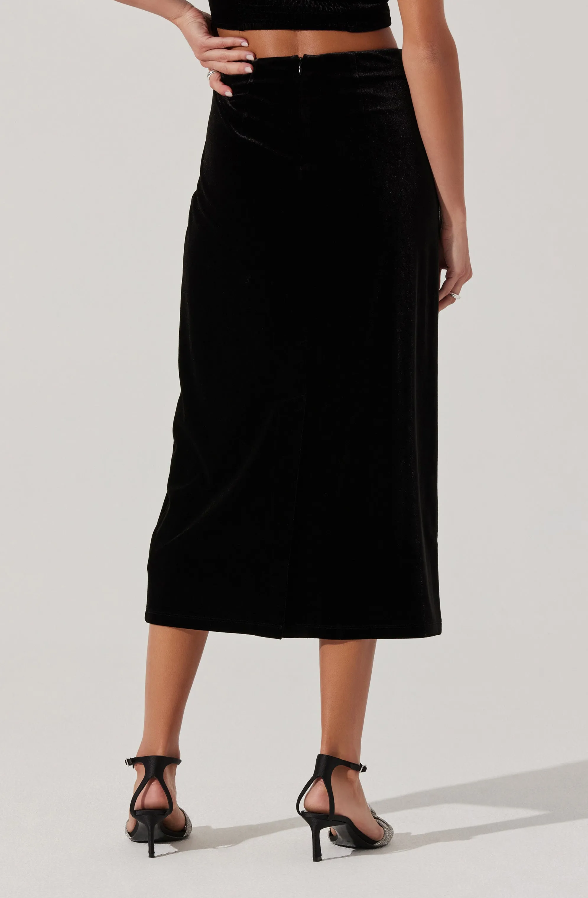 Velvet Midi A-Line Skirt sold by Astr product image thumbnail 3