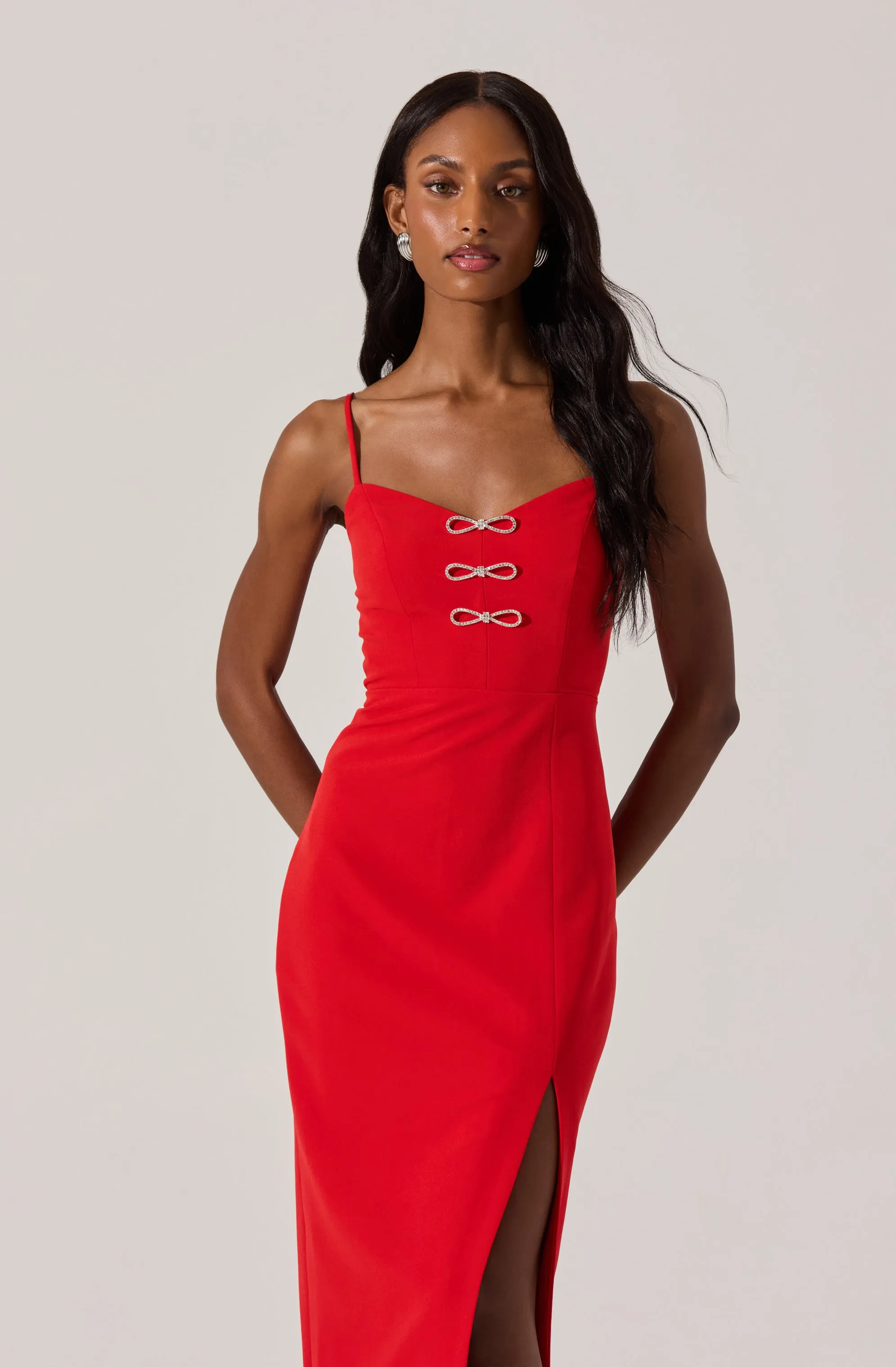 Embellished Bow Detail Midi Dress sold by Astr product image thumbnail 2