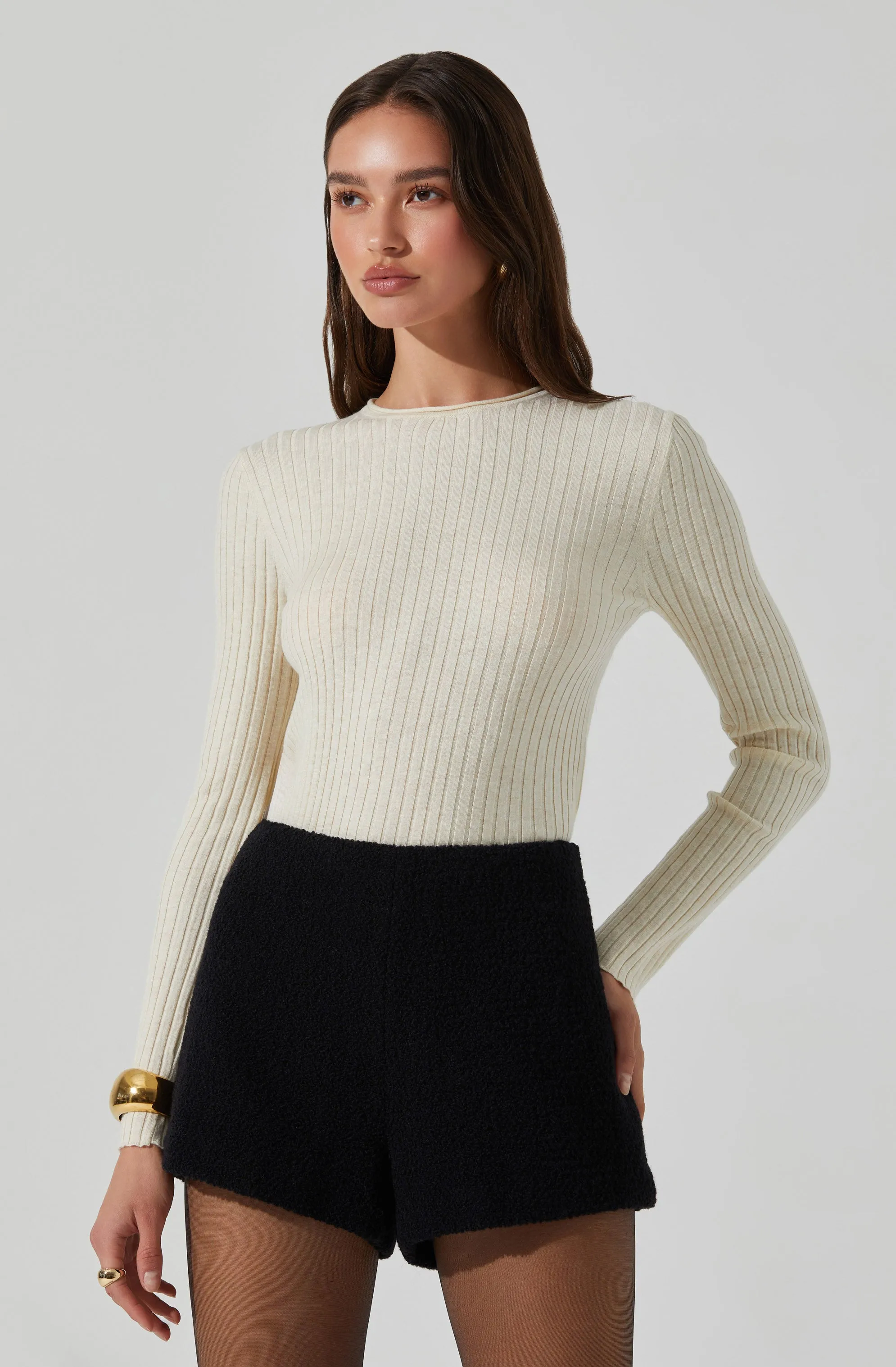 Reece Ribbed Long Sleeve Sweater sold by Astr product image thumbnail 3
