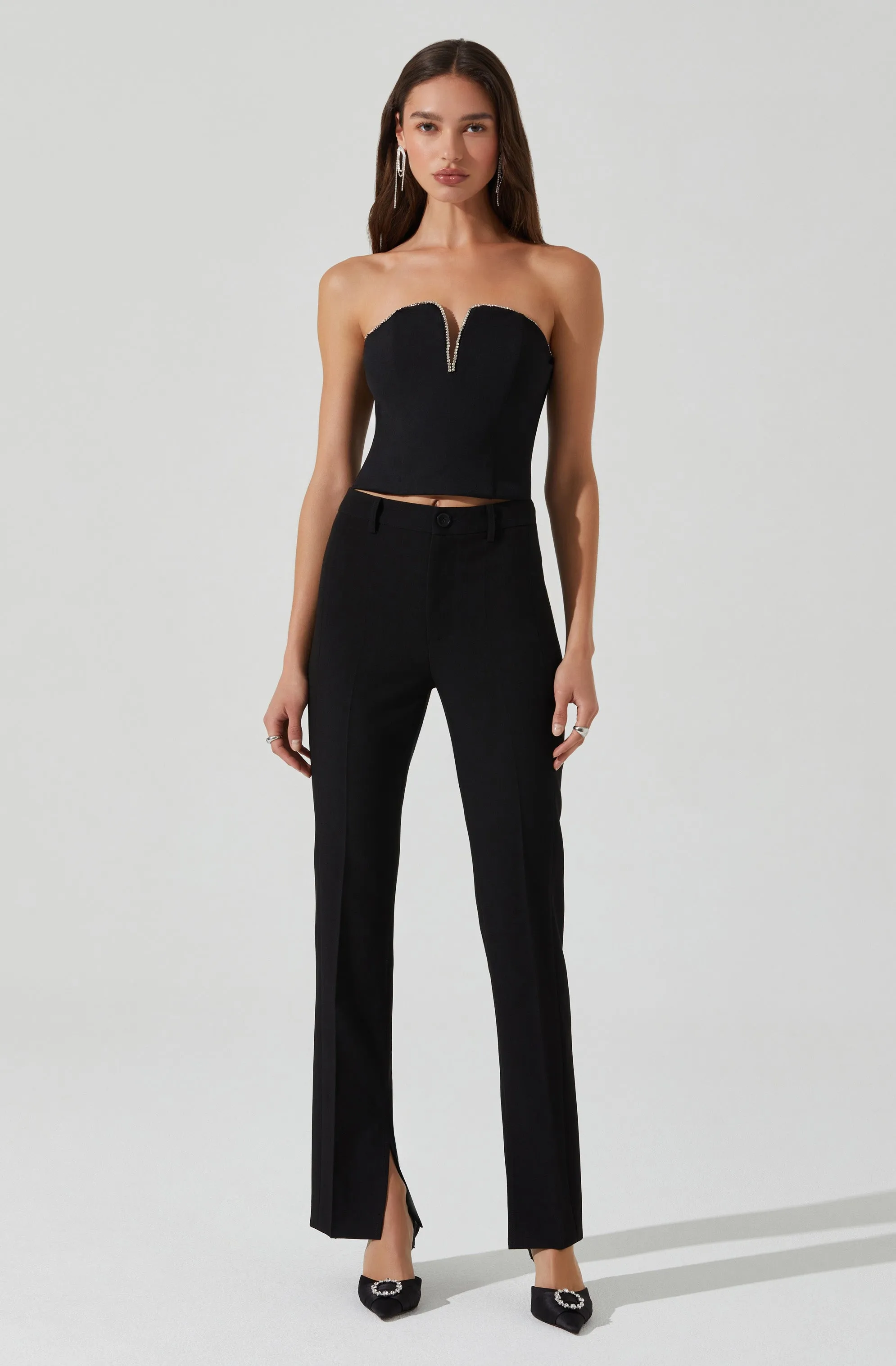 Amell Strapless Rhinestone Trim Top sold by Astr product image thumbnail 2