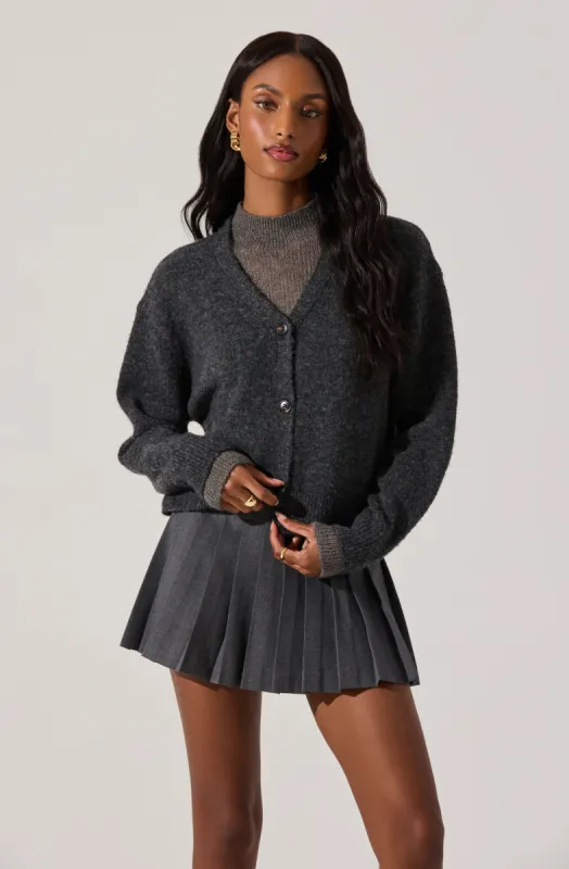 Layered Turtleneck Cardigan Sweater sold by Astr