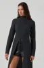 Estilo Mock Neck Slit Sweater sold by Astr
