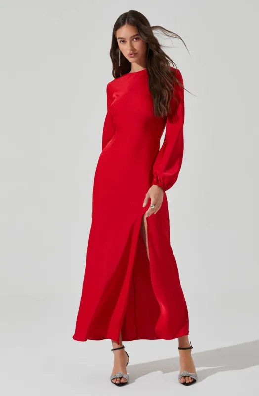 Elyse Satin Maxi Dress sold by Astr
