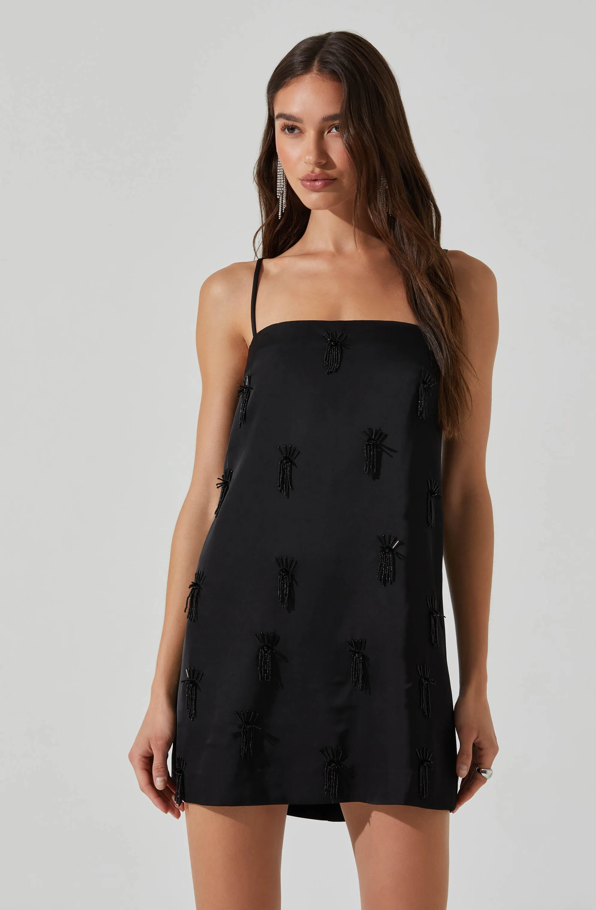 Cassiel Satin Embellished Mini Dress sold by Astr