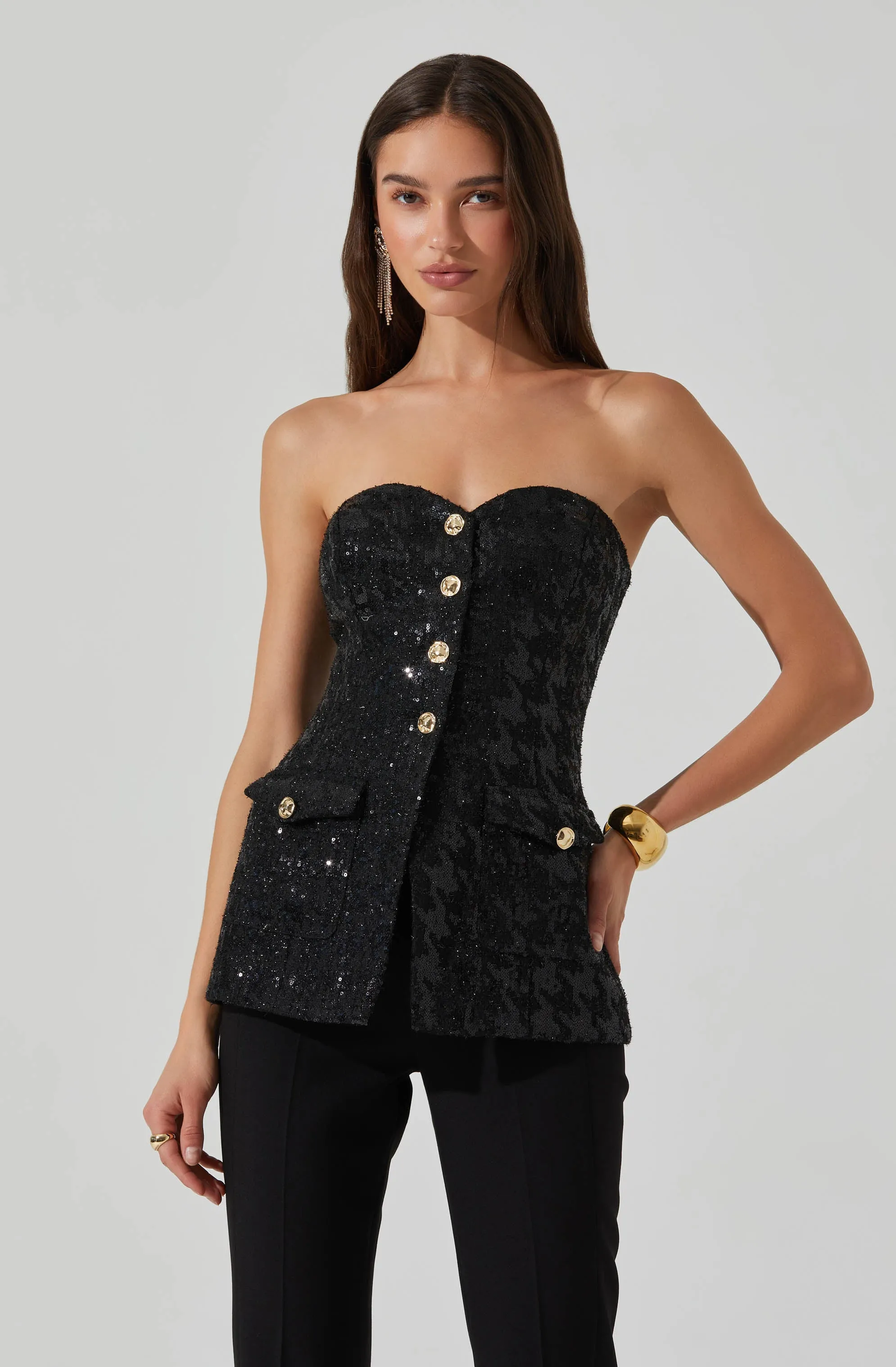 Milani Tweed Houndstooth Sequin Top sold by Astr product image thumbnail 3