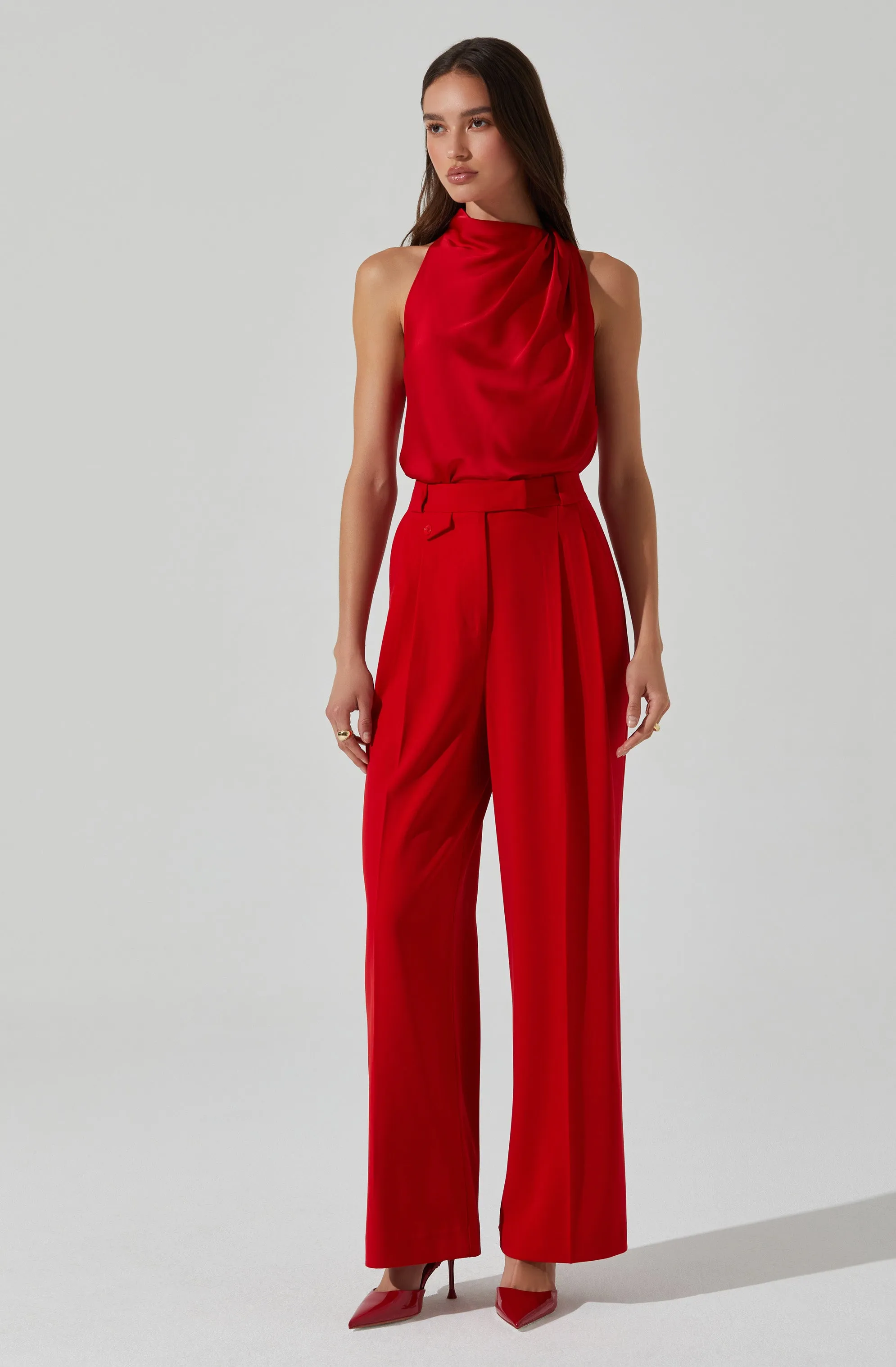 Iza Satin High Neck Top sold by Astr product image thumbnail 2