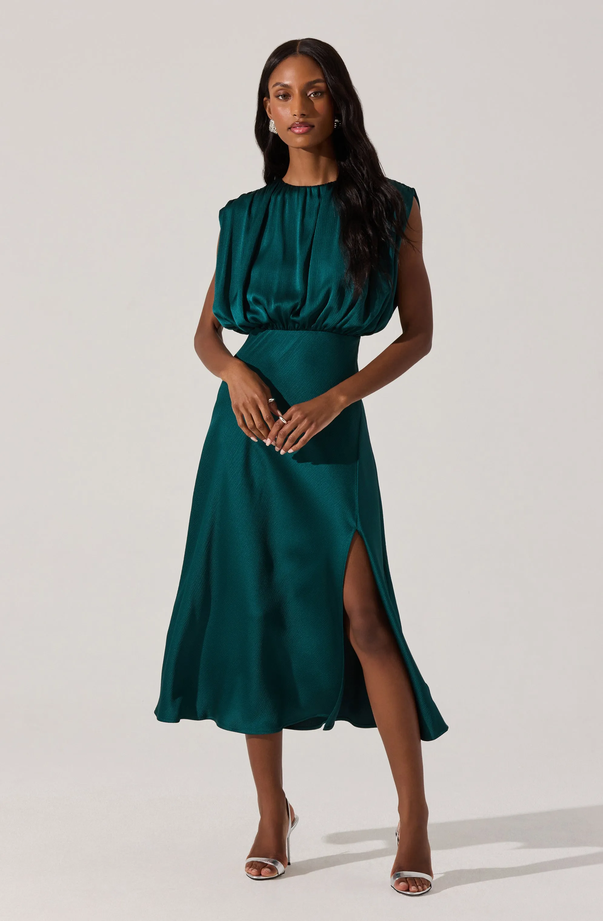 Blouson Satin Midi Dress sold by Astr product image thumbnail 3