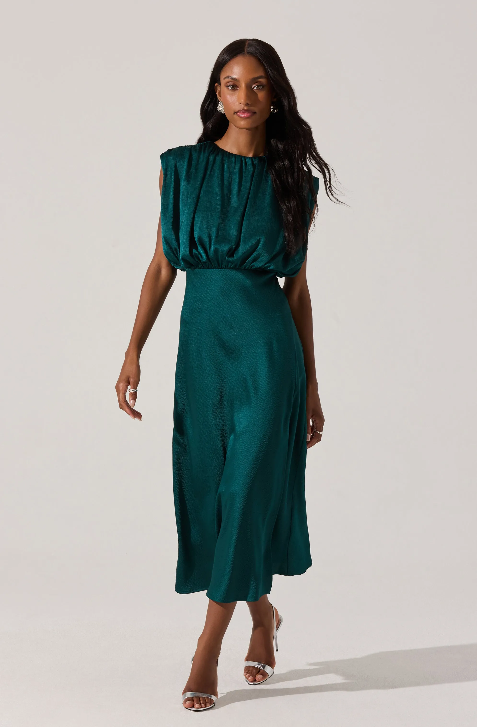 Blouson Satin Midi Dress sold by Astr product image thumbnail 5