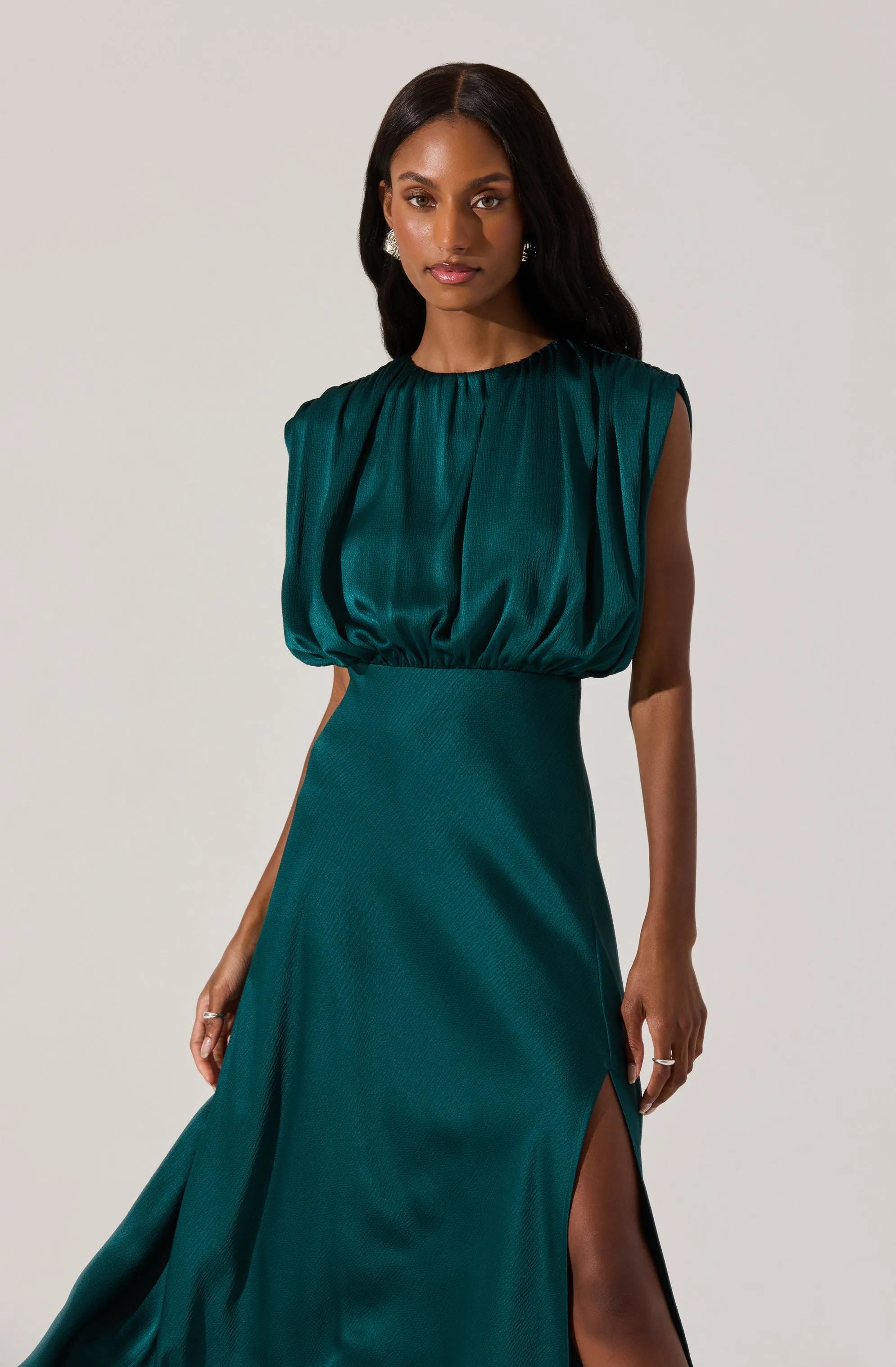 Blouson Satin Midi Dress sold by Astr product image thumbnail 2