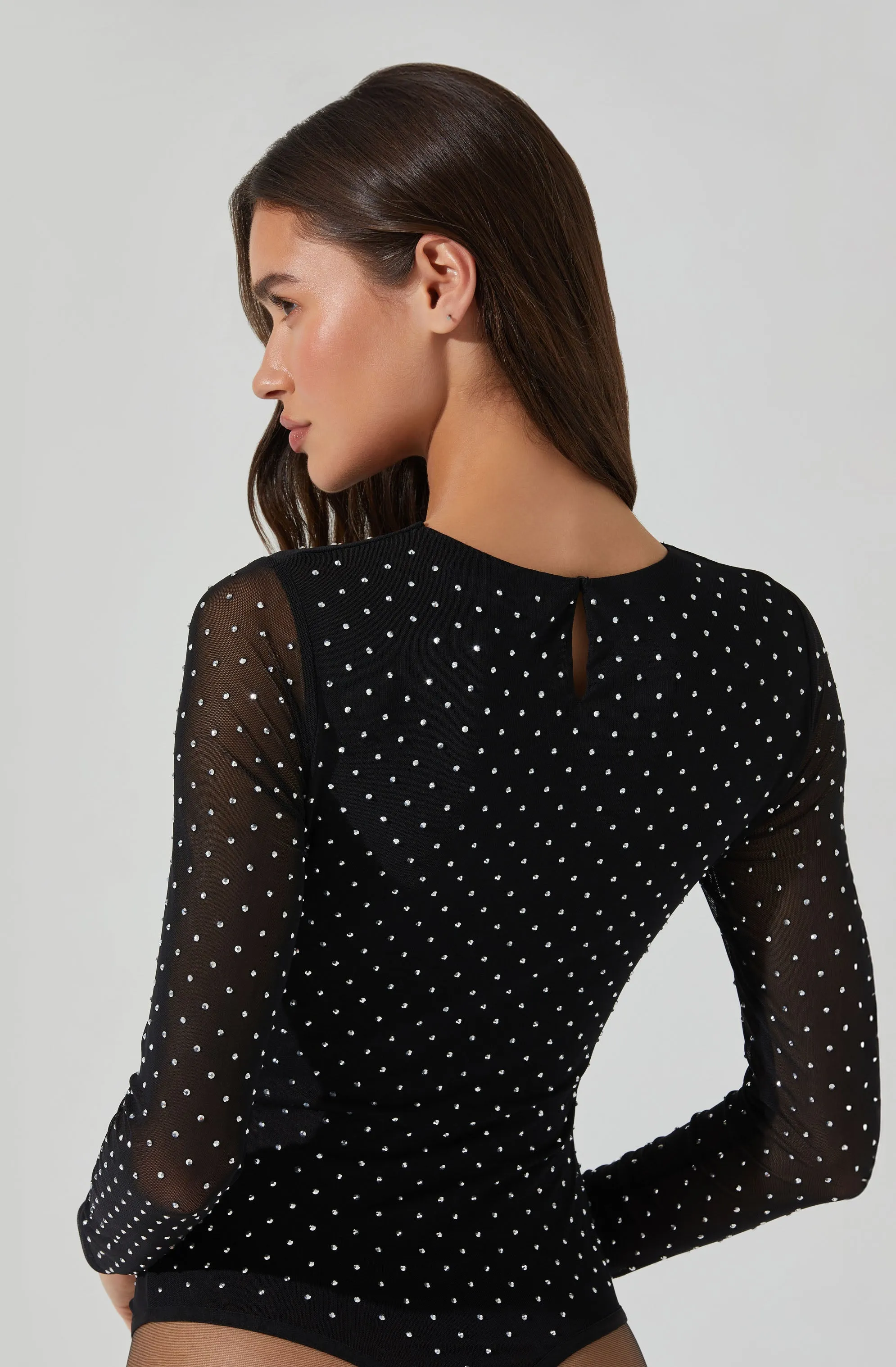 Ancira Rhinestone Mesh Bodysuit sold by Astr product image thumbnail 4