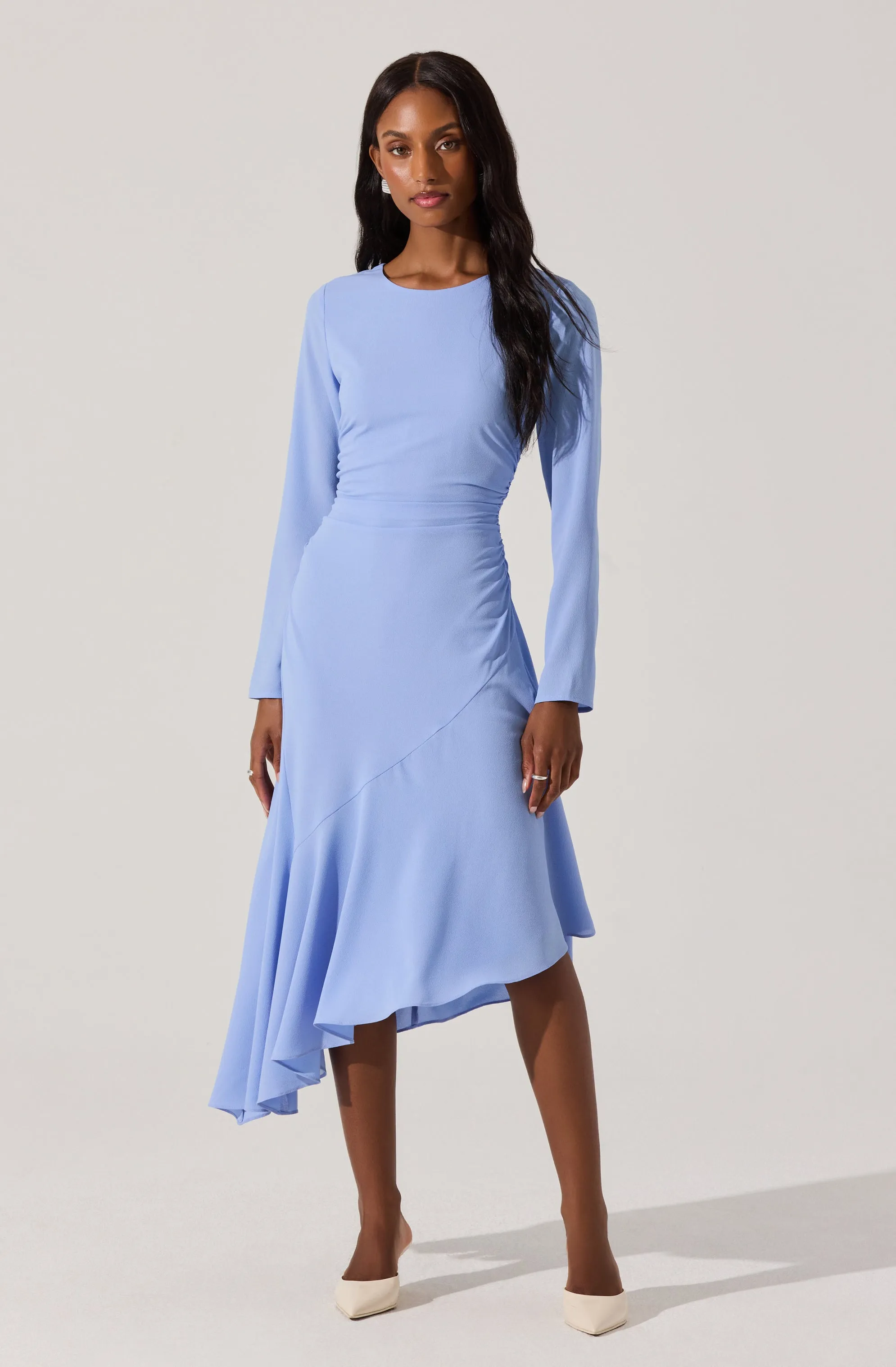 Long Sleeve Asymmetrical Hem Dress sold by Astr product image thumbnail 3