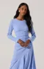 Long Sleeve Asymmetrical Hem Dress sold by Astr
