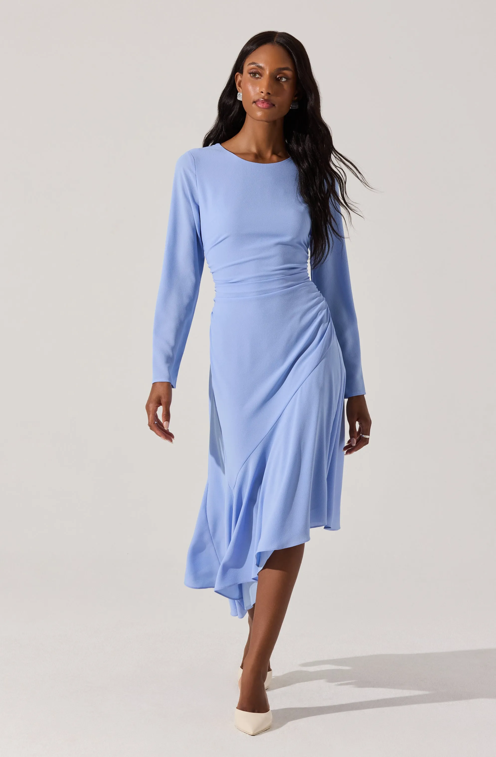 Long Sleeve Asymmetrical Hem Dress sold by Astr