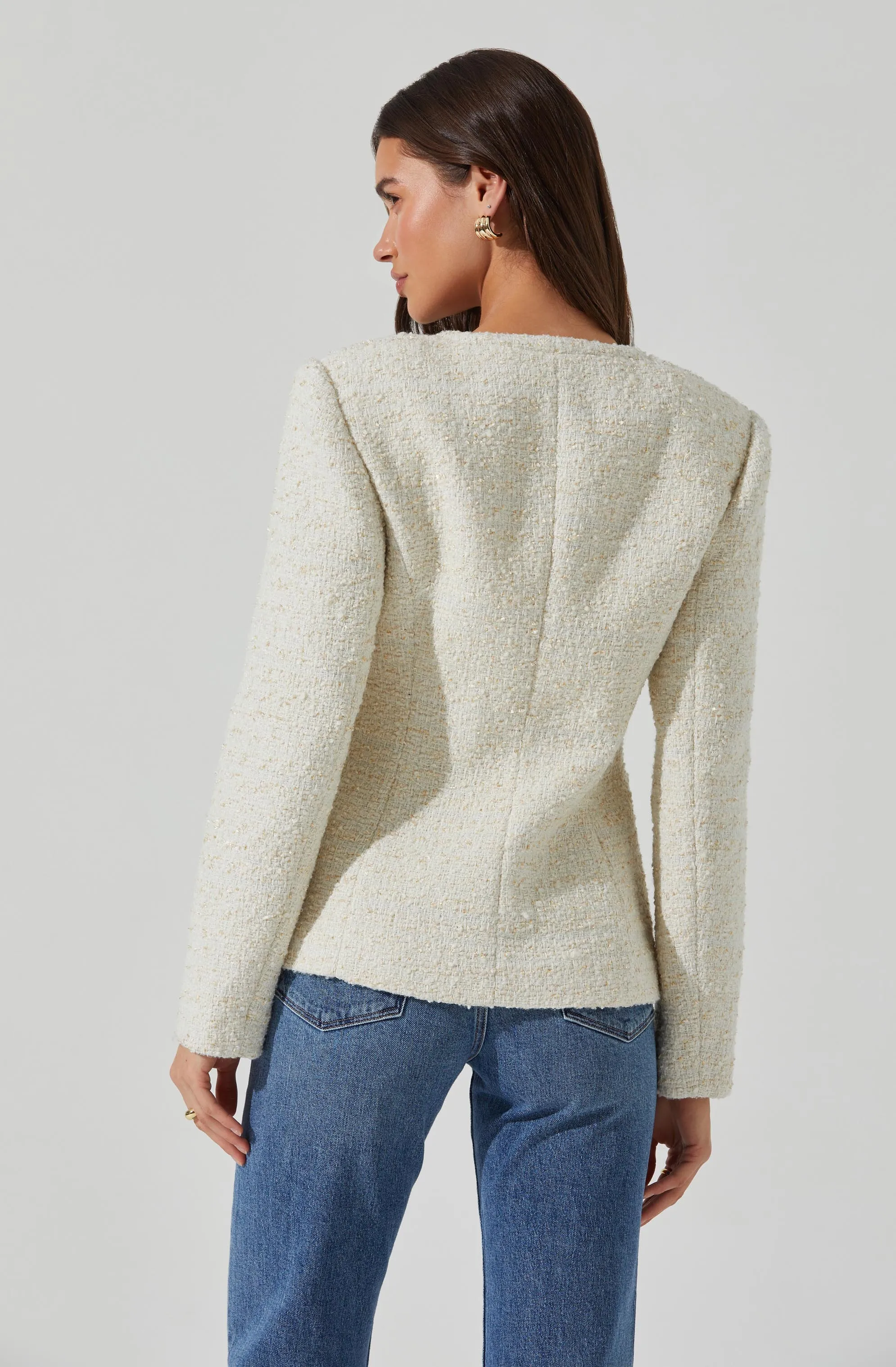 Sarae Collarless Tweed Jacket sold by Astr product image thumbnail 4
