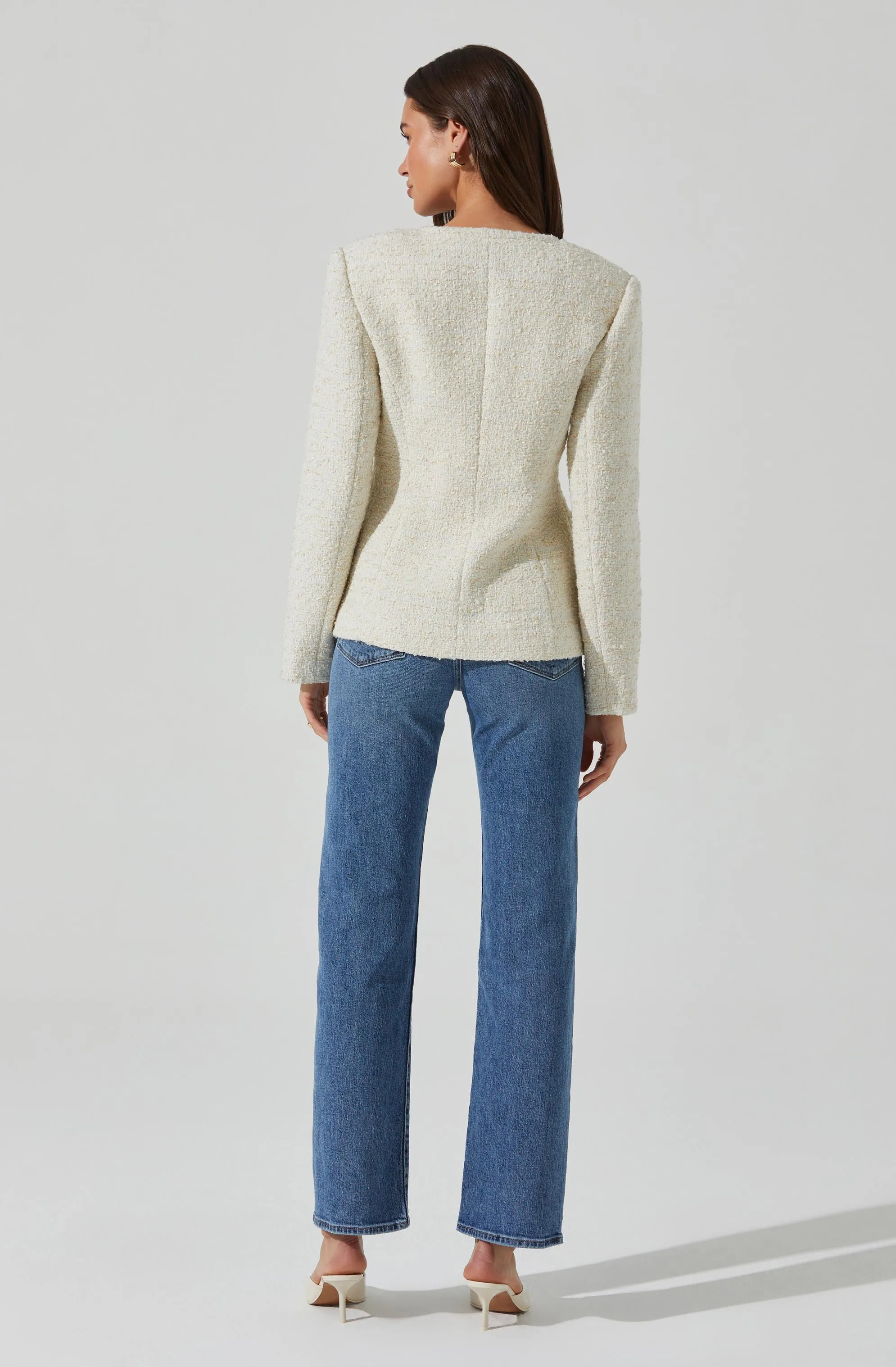 Sarae Collarless Tweed Jacket sold by Astr product image thumbnail 5