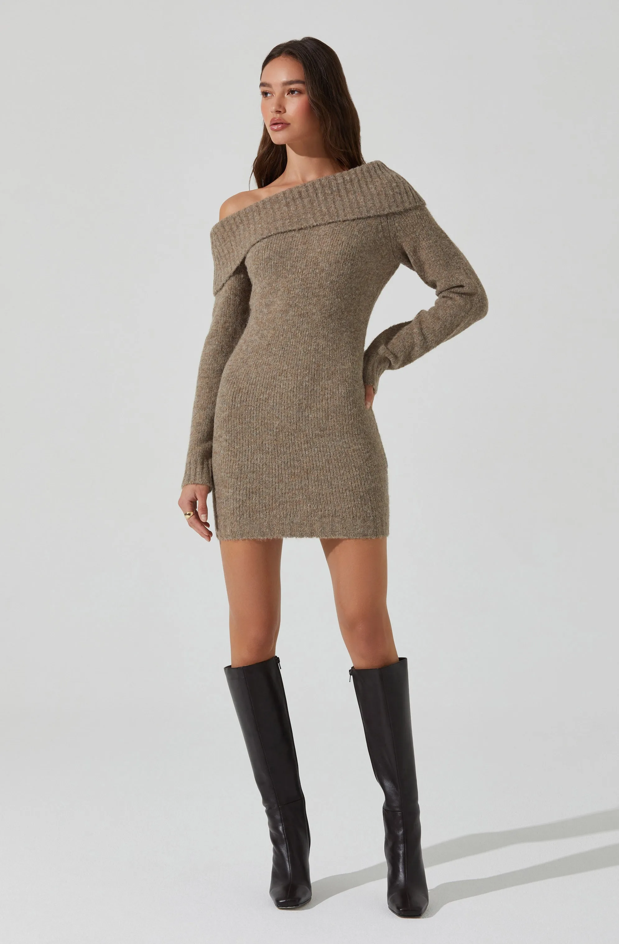 Leya Off Shoulder Sweater Dress sold by Astr product image thumbnail 2