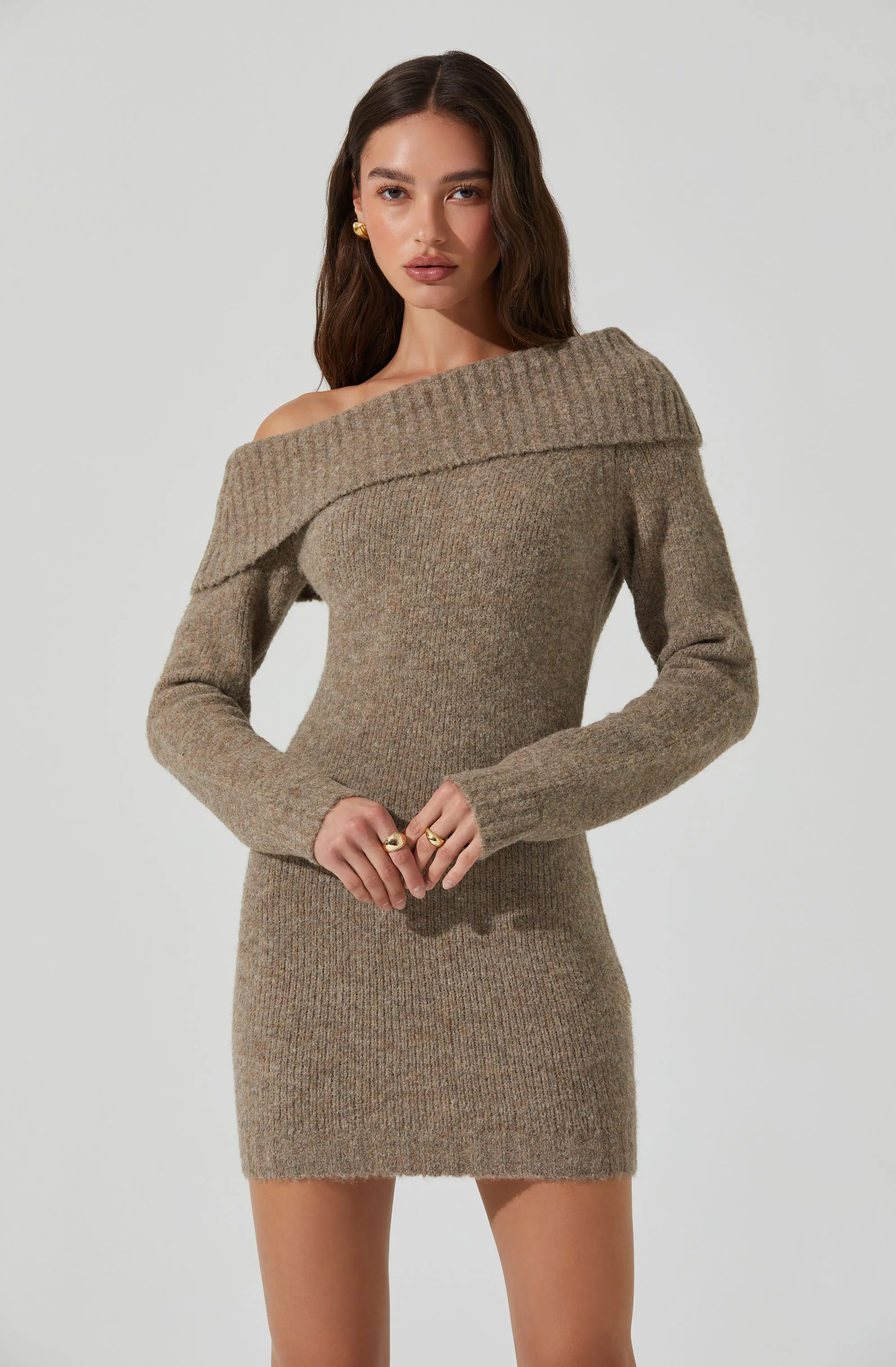 Leya Off Shoulder Sweater Dress sold by Astr