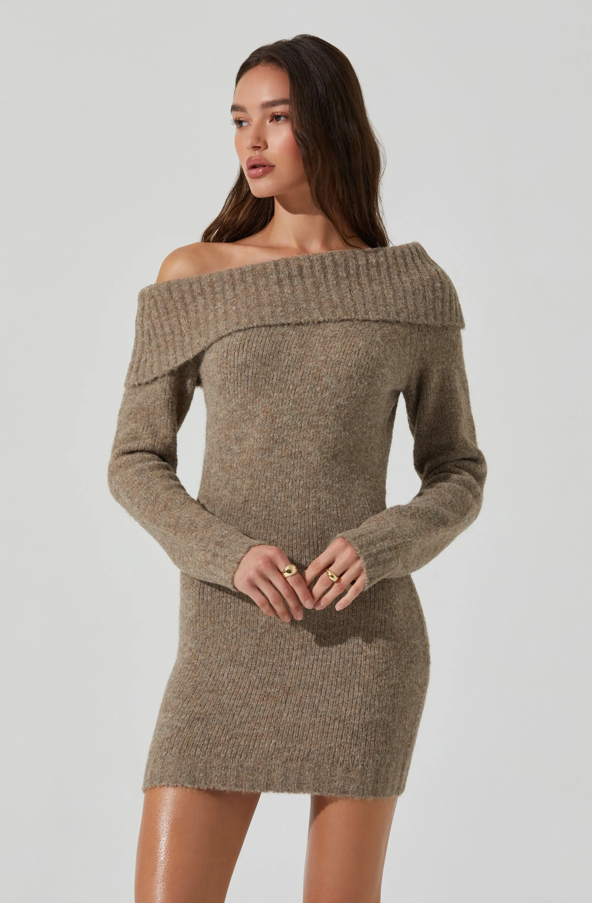 Leya Off Shoulder Sweater Dress sold by Astr product image thumbnail 3