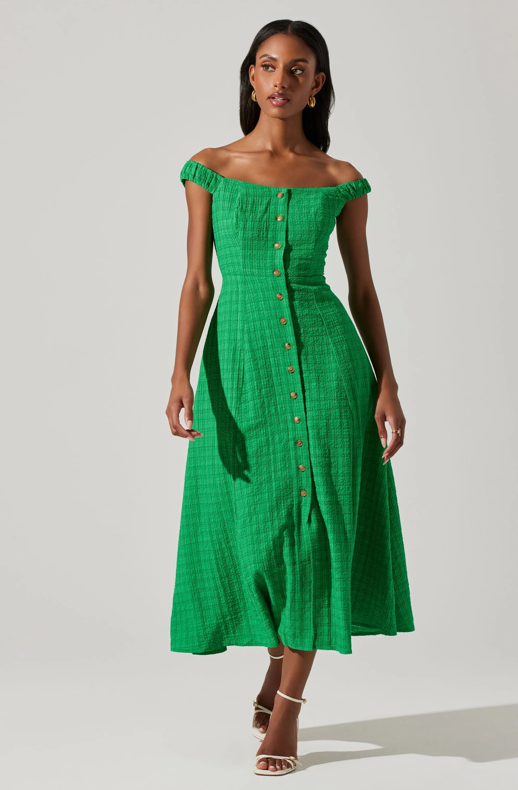 Harlyn Off Shoulder Midi Dress sold by Astr product image thumbnail 3