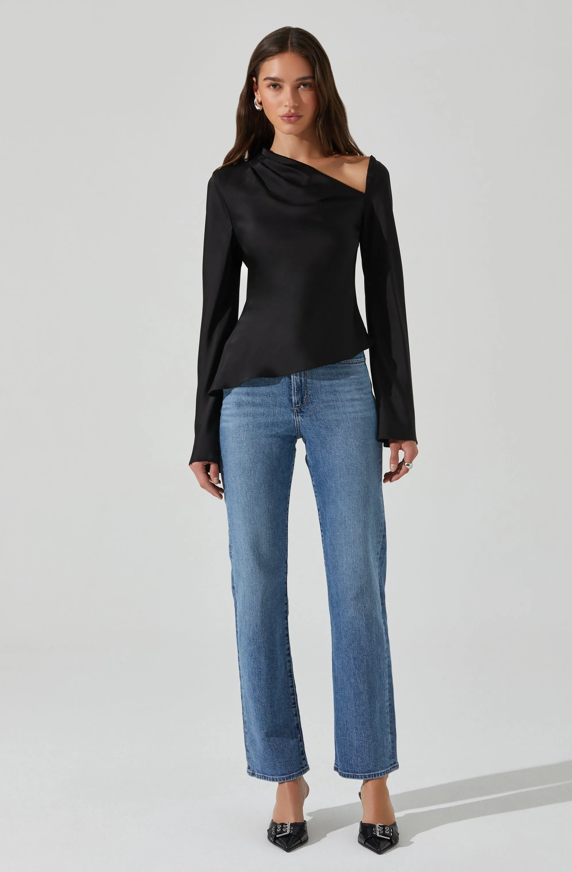 Aniyah Asymmetrical Satin Top sold by Astr product image thumbnail 2