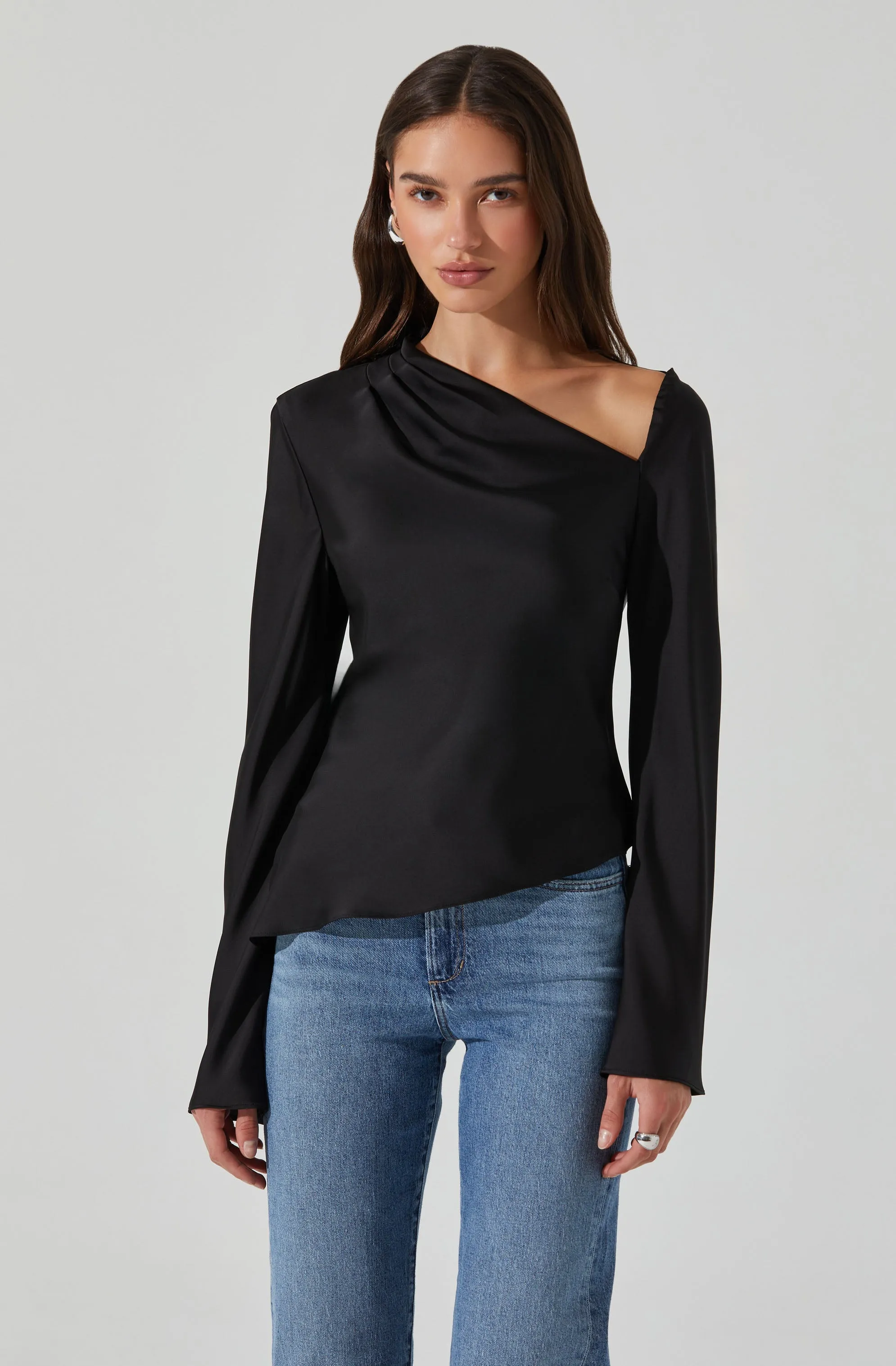 Aniyah Asymmetrical Satin Top sold by Astr product image thumbnail 3