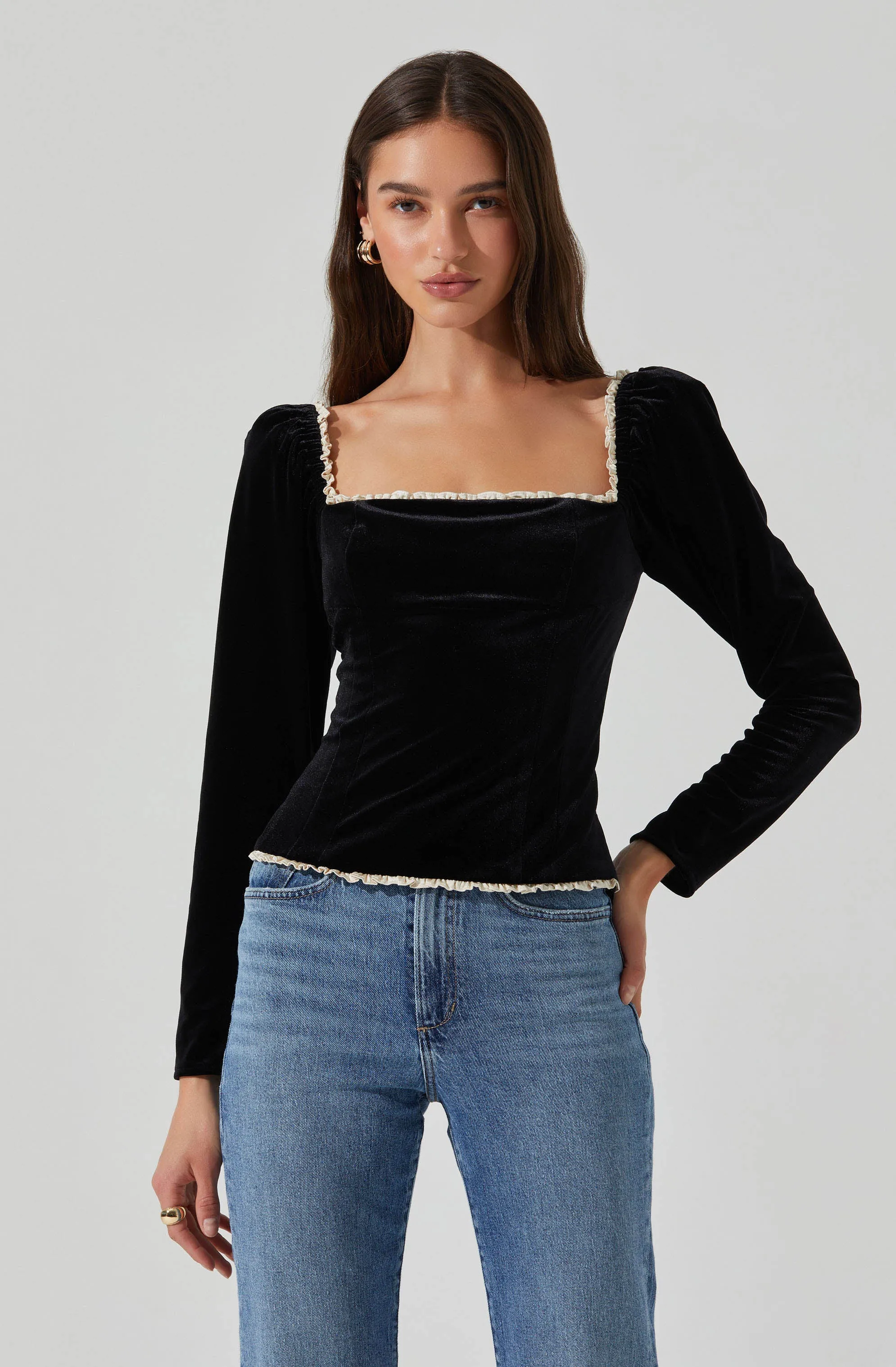 Briella Velvet Corset Top sold by Astr