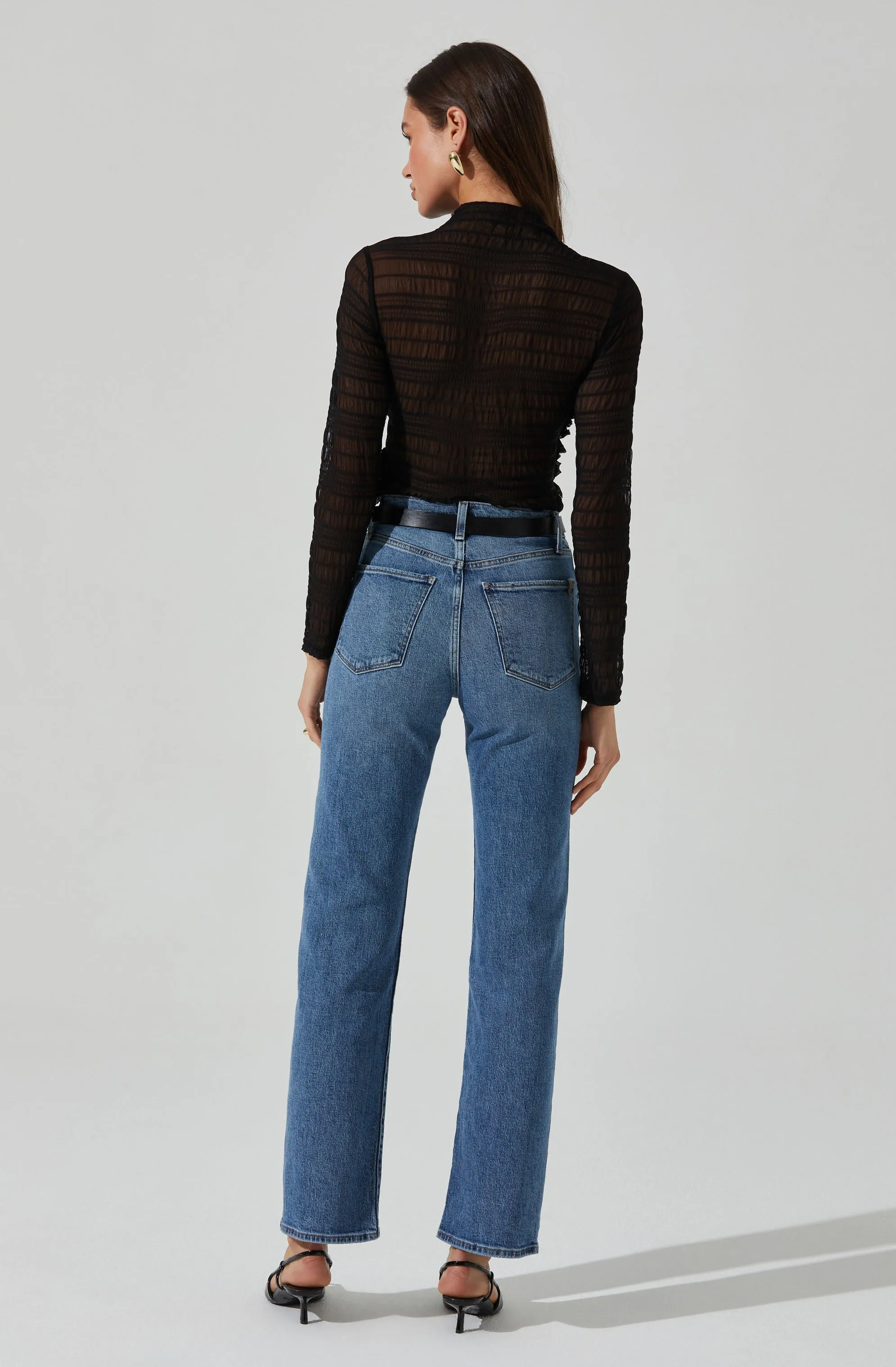 Owena Sheer 3D Ruffle Top sold by Astr product image thumbnail 5