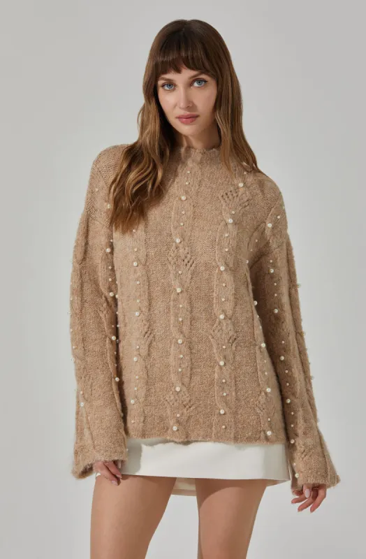 Kit Pearl Cable Knit Sweater sold by Astr