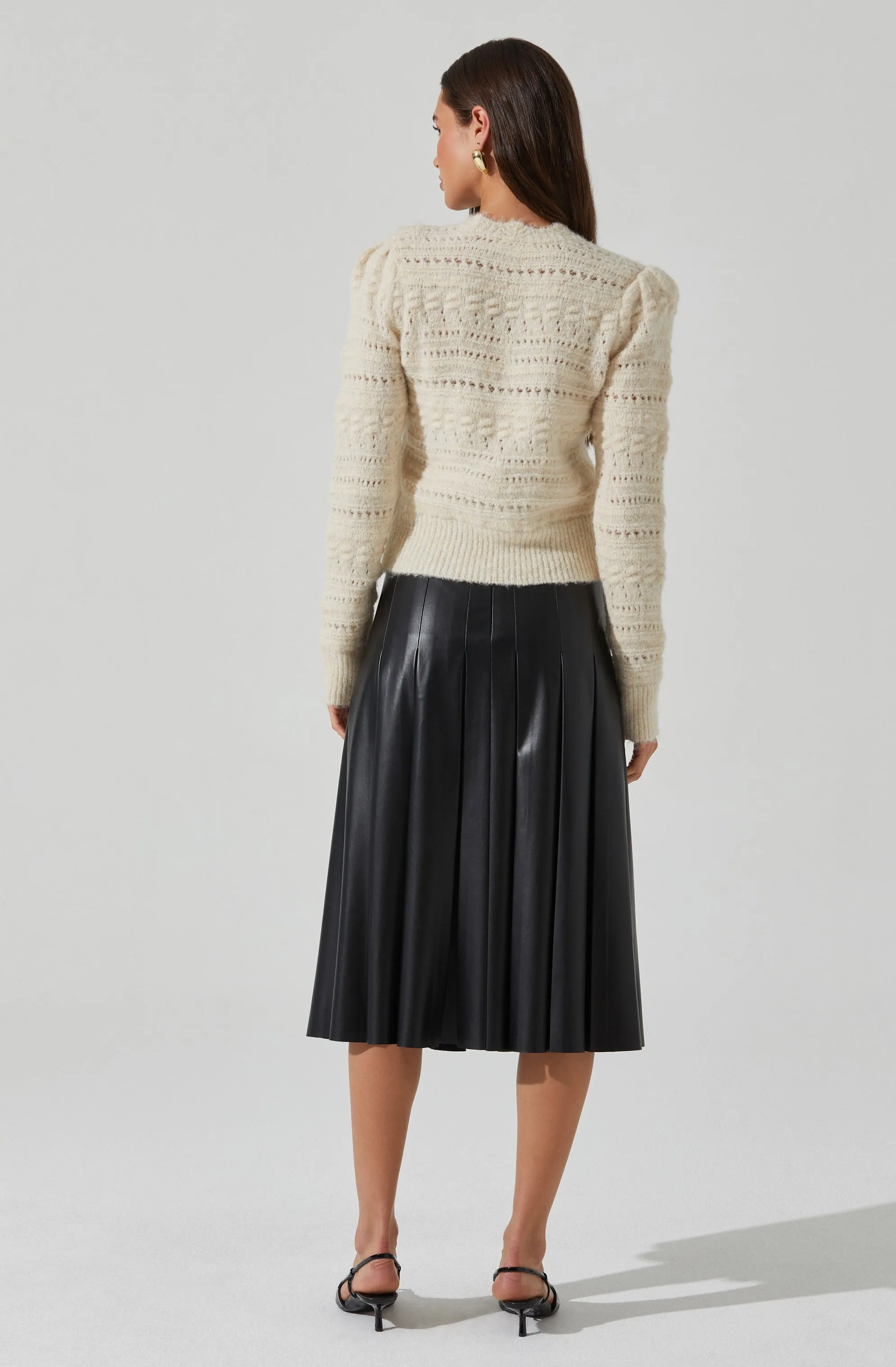 Vena Pleated Faux Leather Skirt sold by Astr product image thumbnail 5