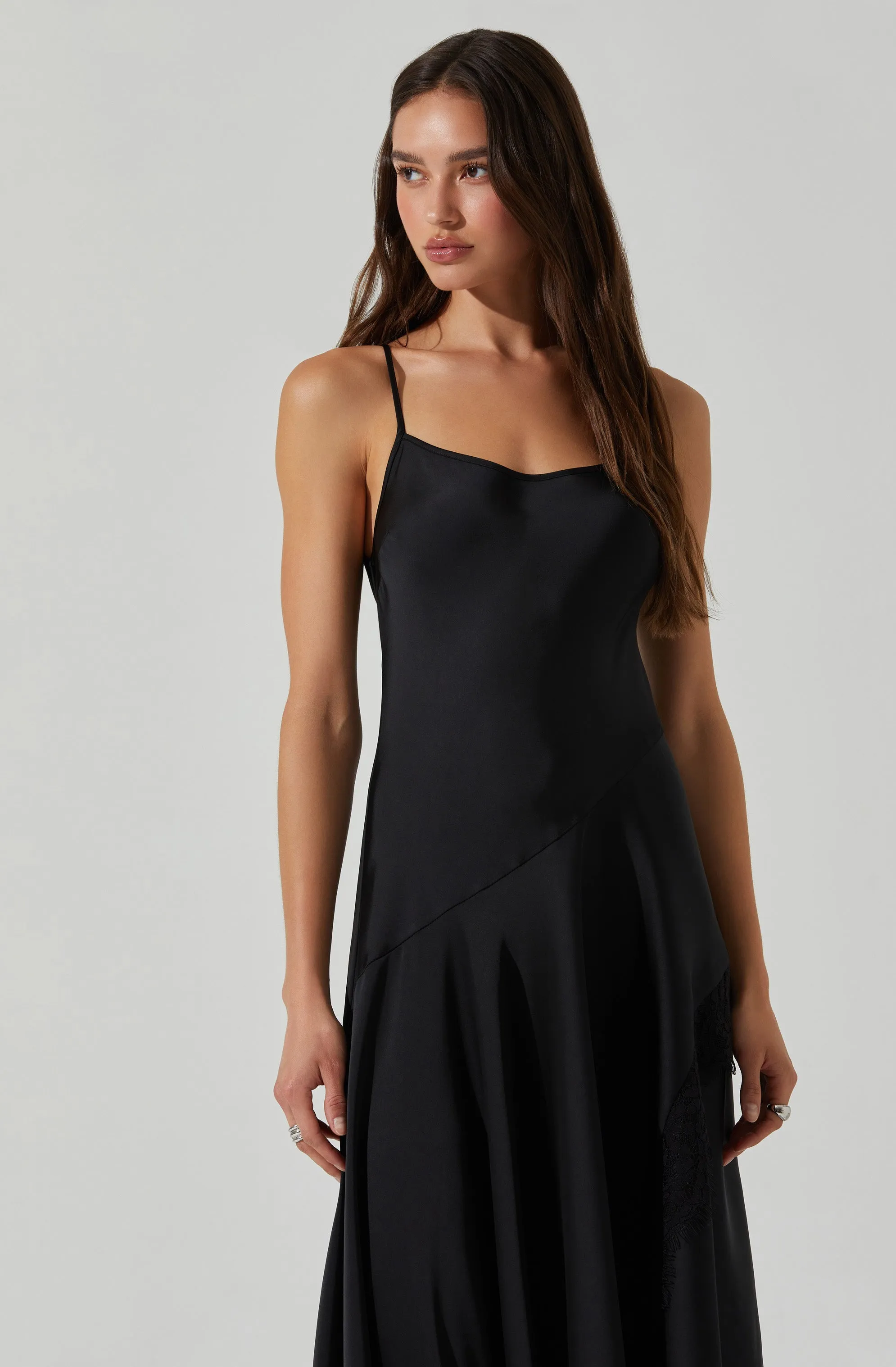 Ione Satin Lace Trim Dress sold by Astr product image thumbnail 2