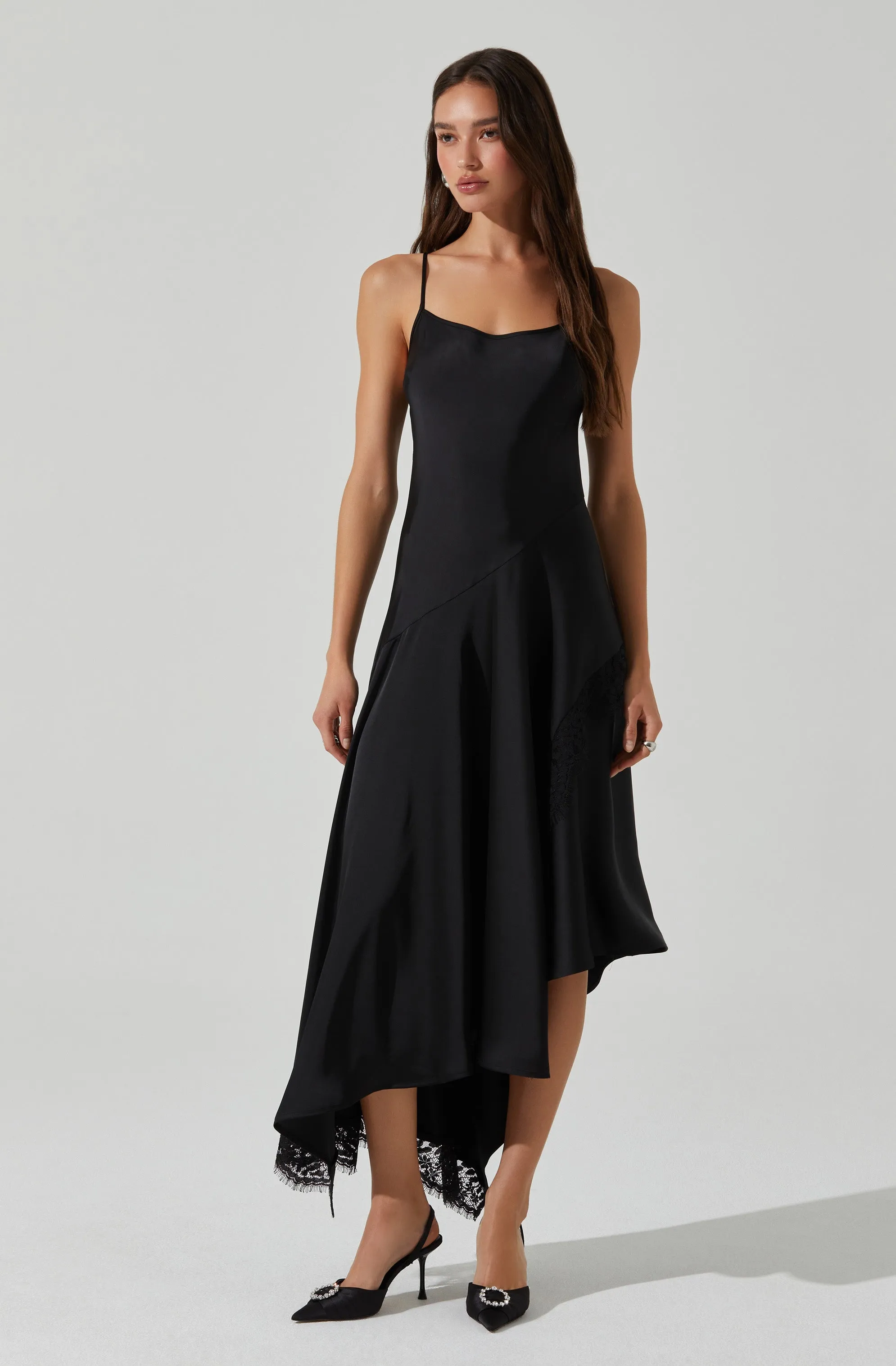 Ione Satin Lace Trim Dress sold by Astr product image thumbnail 3