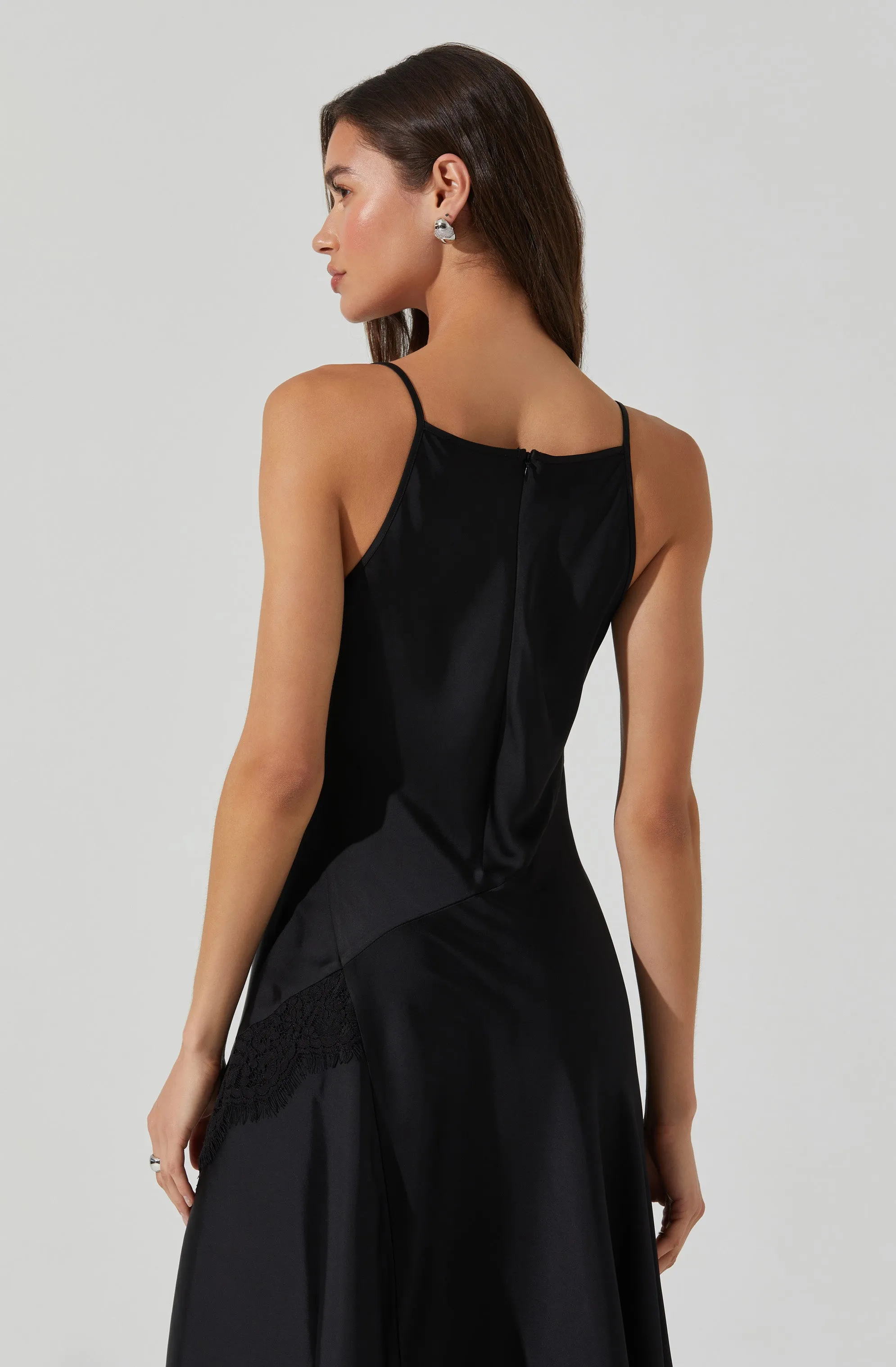 Ione Satin Lace Trim Dress sold by Astr product image thumbnail 5