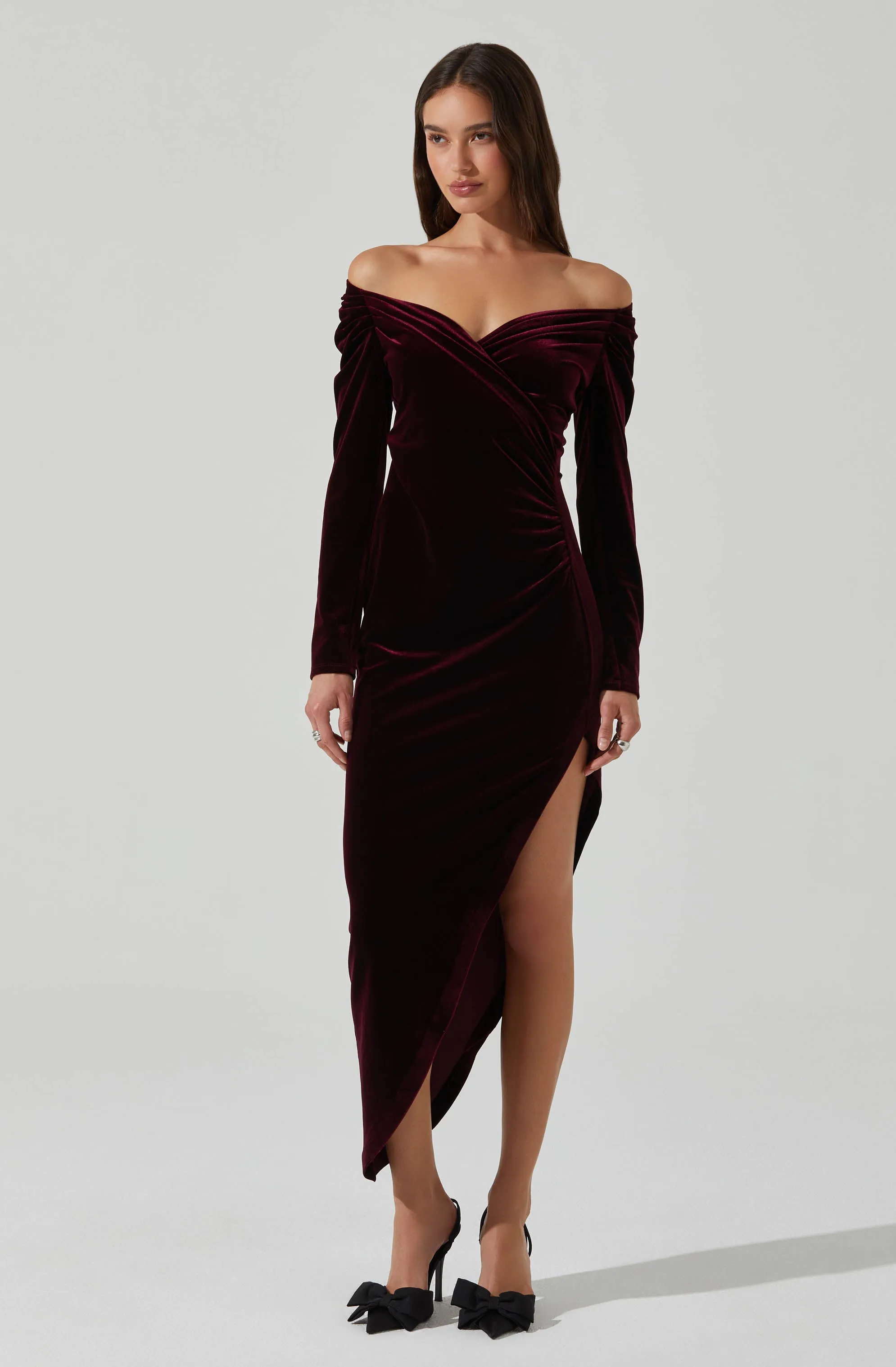 Sirica Velvet Off Shoulder Dress sold by Astr product image thumbnail 3