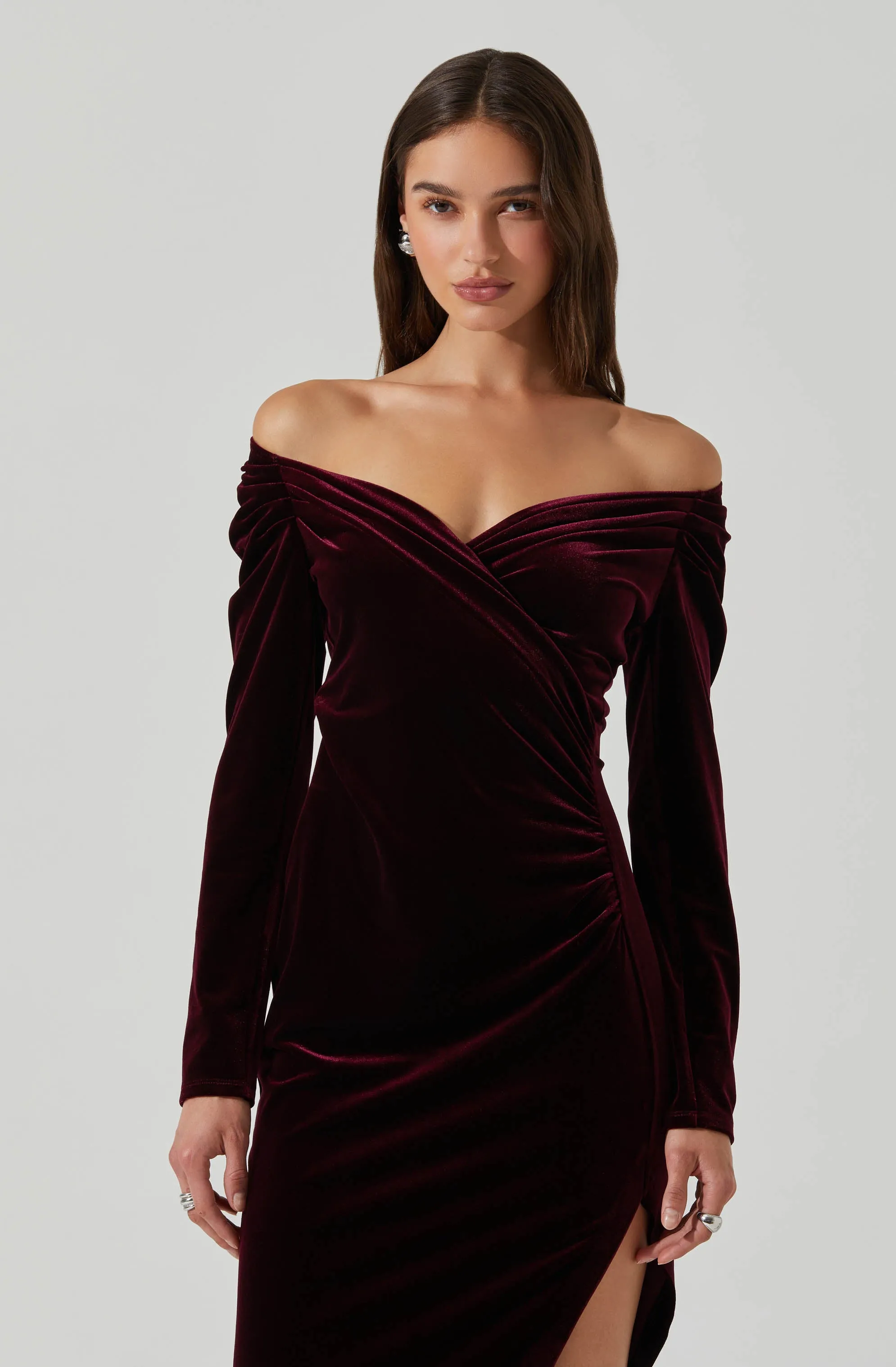 Sirica Velvet Off Shoulder Dress sold by Astr product image thumbnail 2