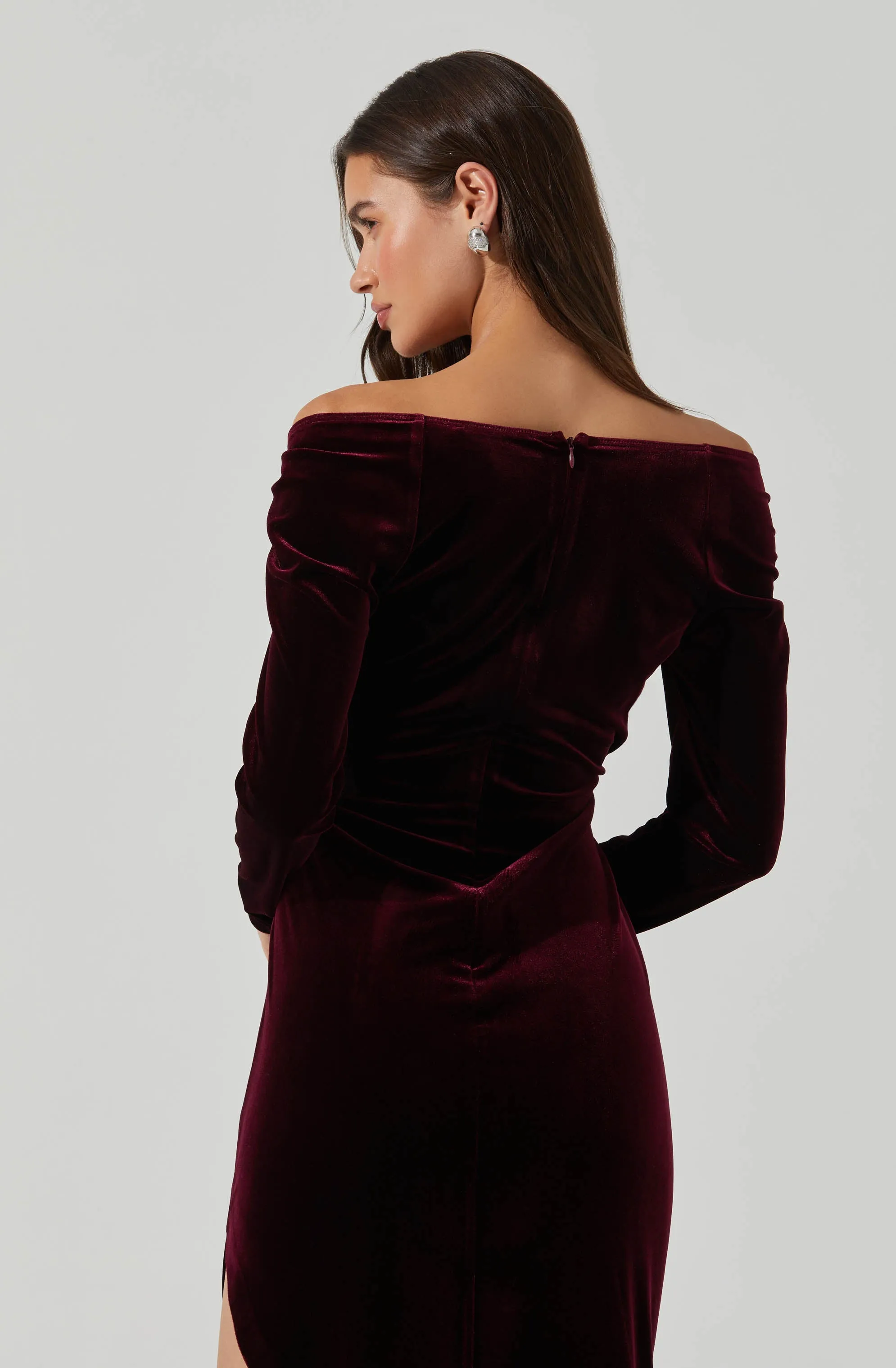 Sirica Velvet Off Shoulder Dress sold by Astr product image thumbnail 4