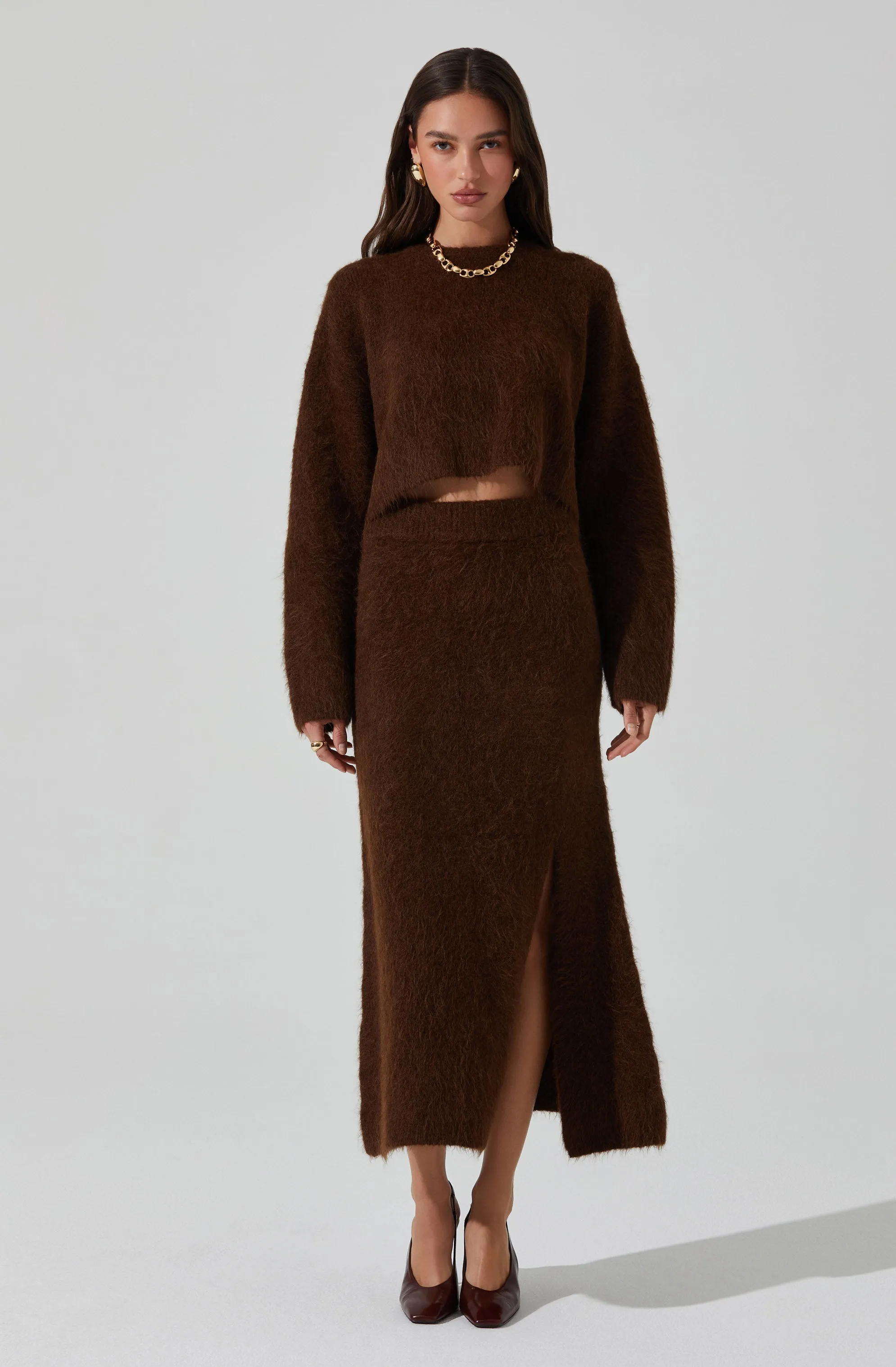 Sinisa Brushed Wool Midi Skirt sold by Astr product image thumbnail 3