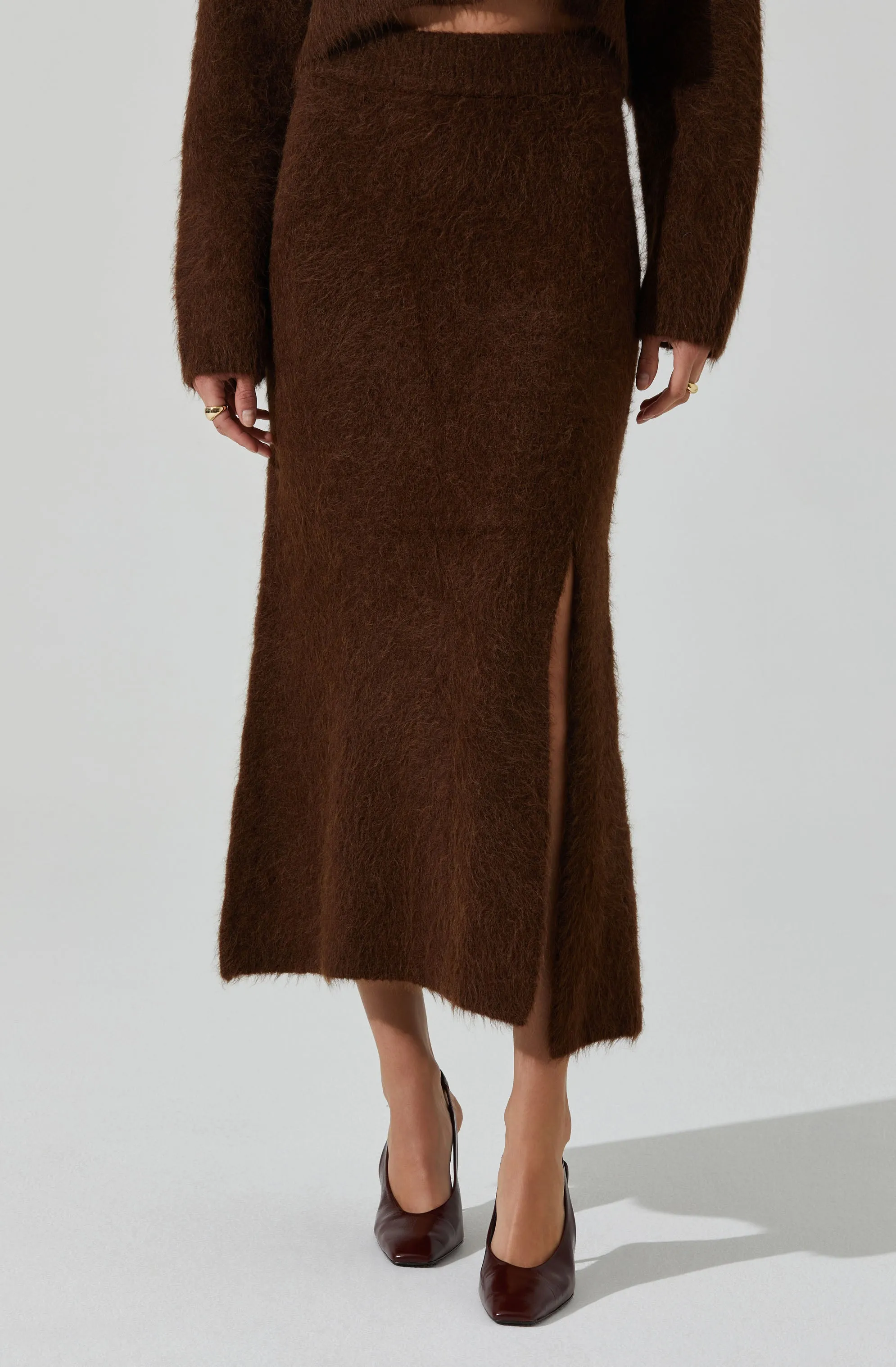 Sinisa Brushed Wool Midi Skirt sold by Astr product image thumbnail 2