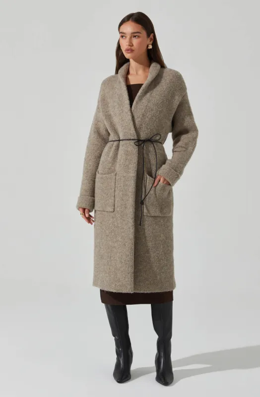 Noor Belted Maxi Cardigan sold by Astr