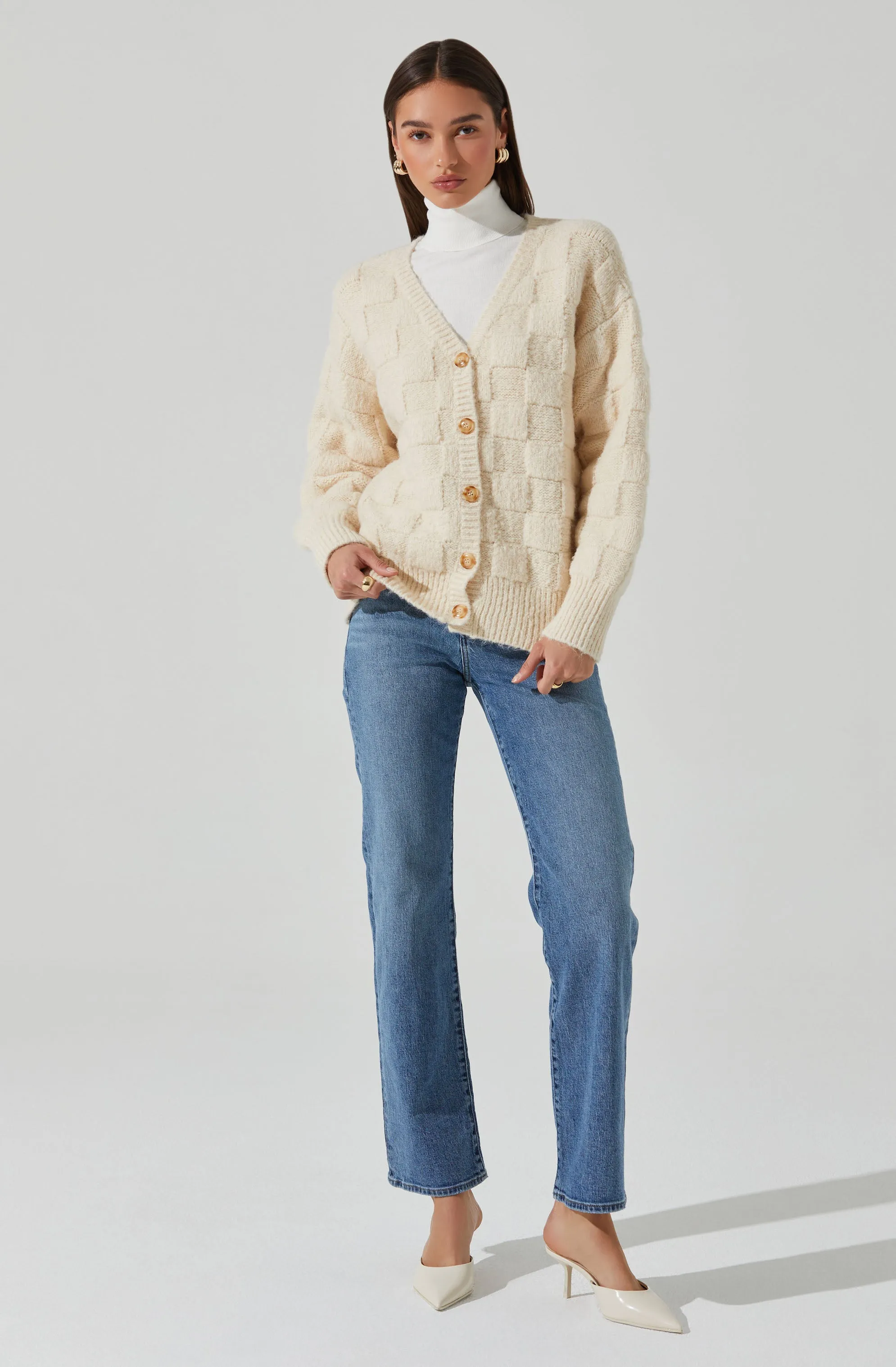 Quinby Checkered Cardigan sold by Astr product image thumbnail 3