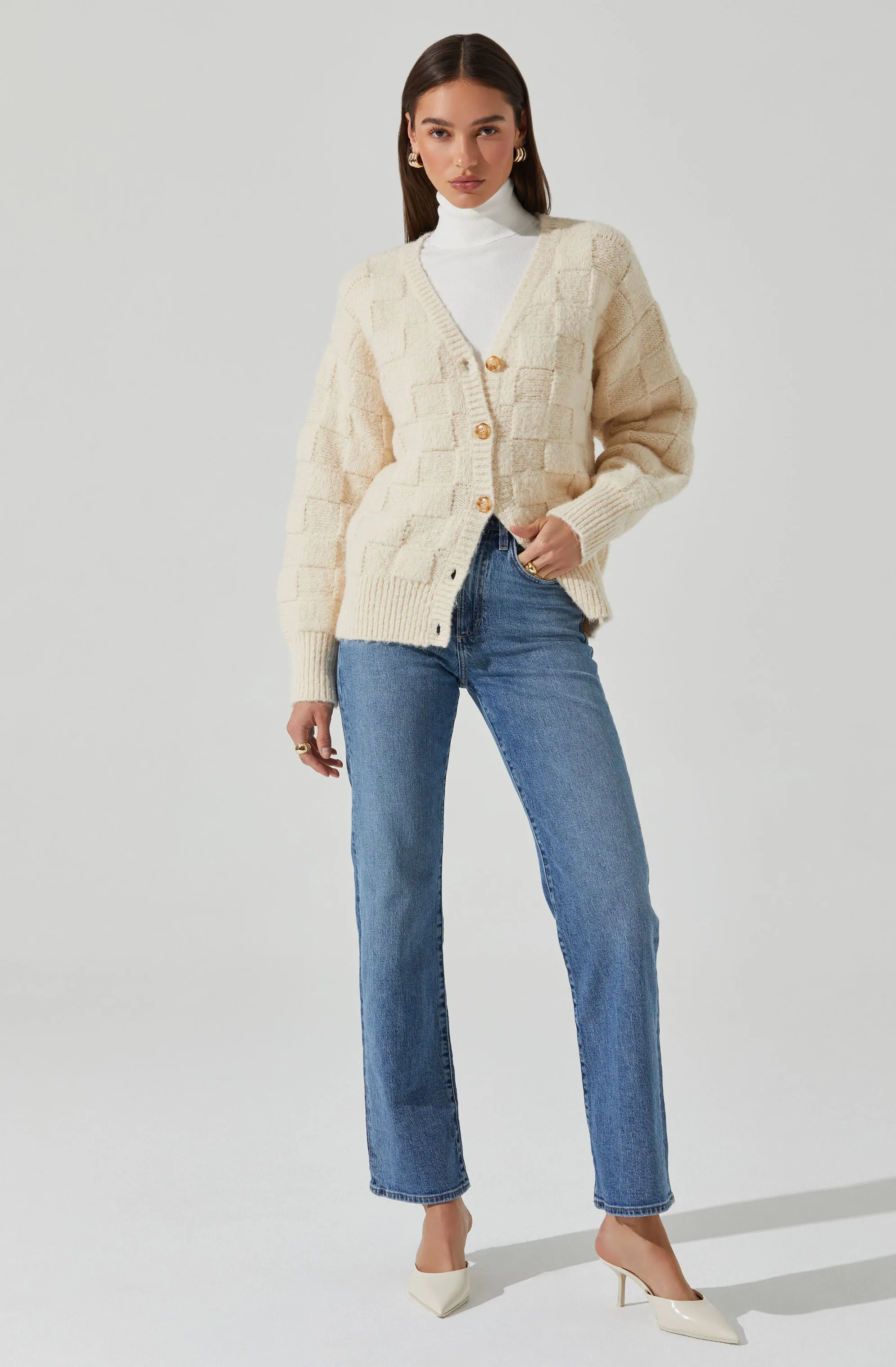 Quinby Checkered Cardigan sold by Astr product image thumbnail 2