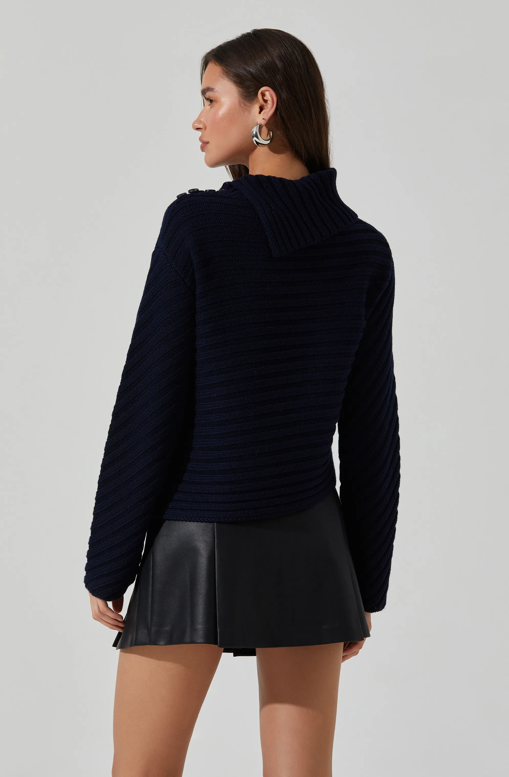 Melita Folded Collar Ribbed Sweater sold by Astr product image thumbnail 3