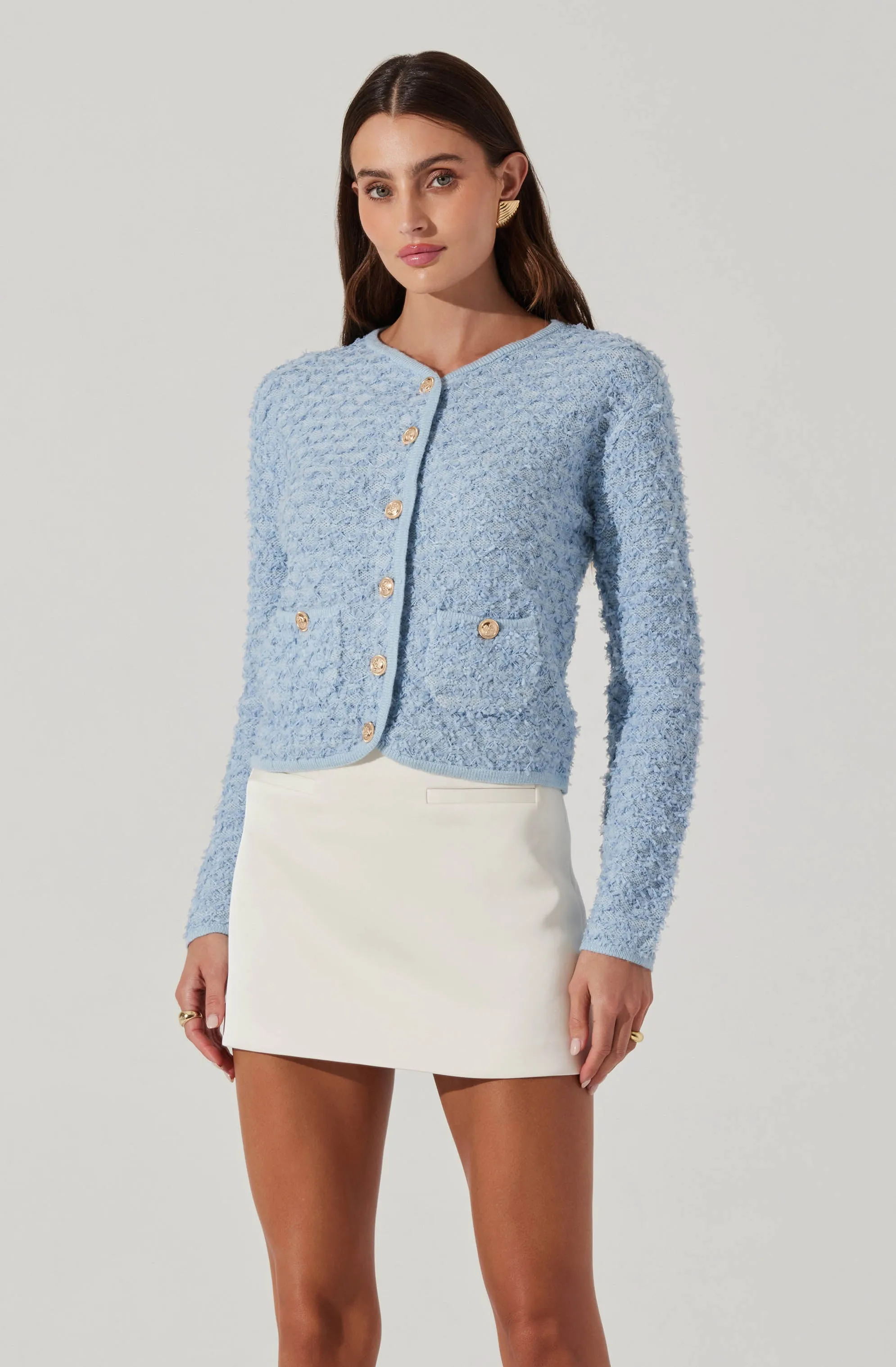 Textured Patch Pocket Cardigan sold by Astr