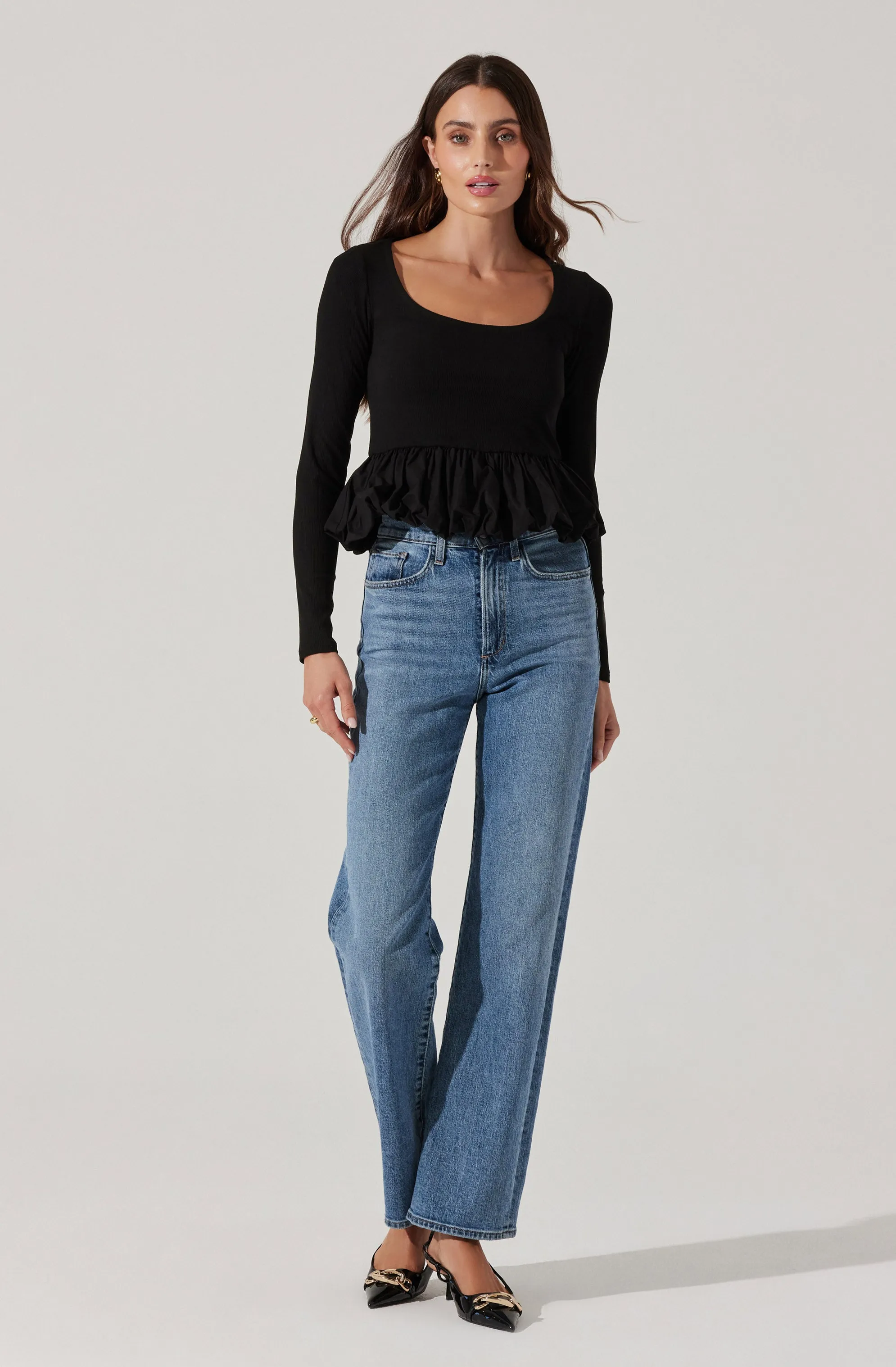 Bubble Hem Peplum Top sold by Astr product image thumbnail 2