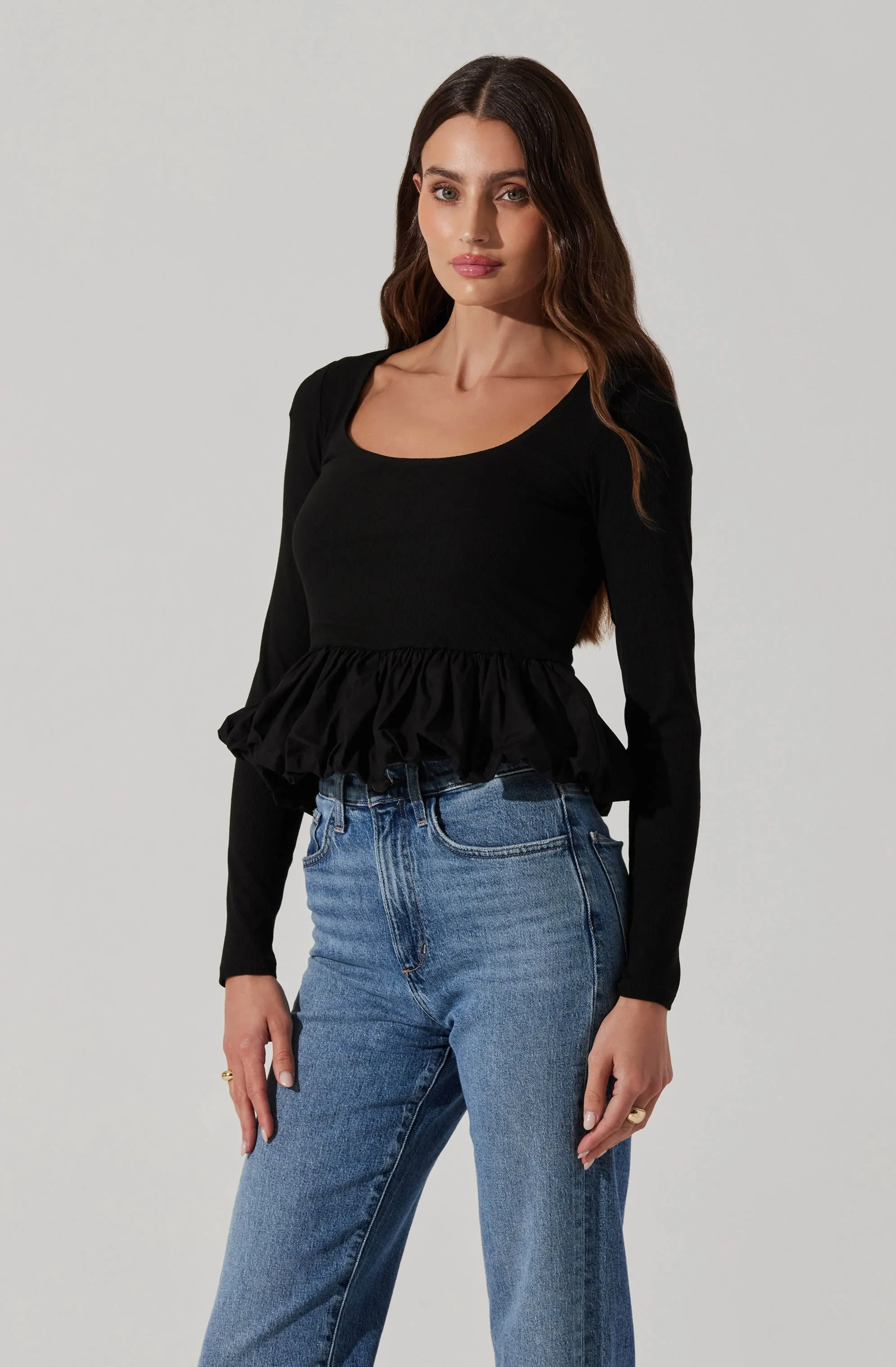 Bubble Hem Peplum Top sold by Astr product image thumbnail 3