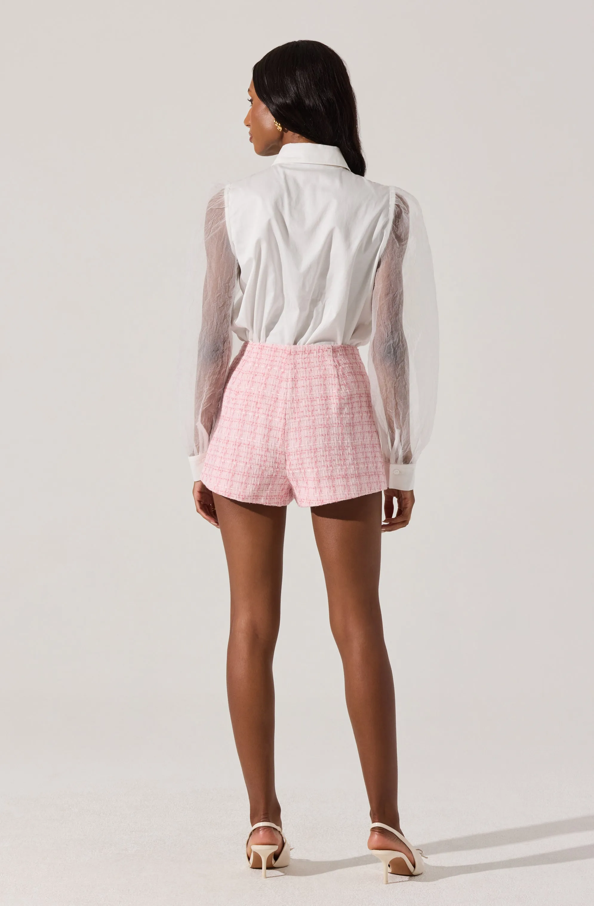 Sheer Sleeve Button Up Shirt sold by Astr product image thumbnail 5