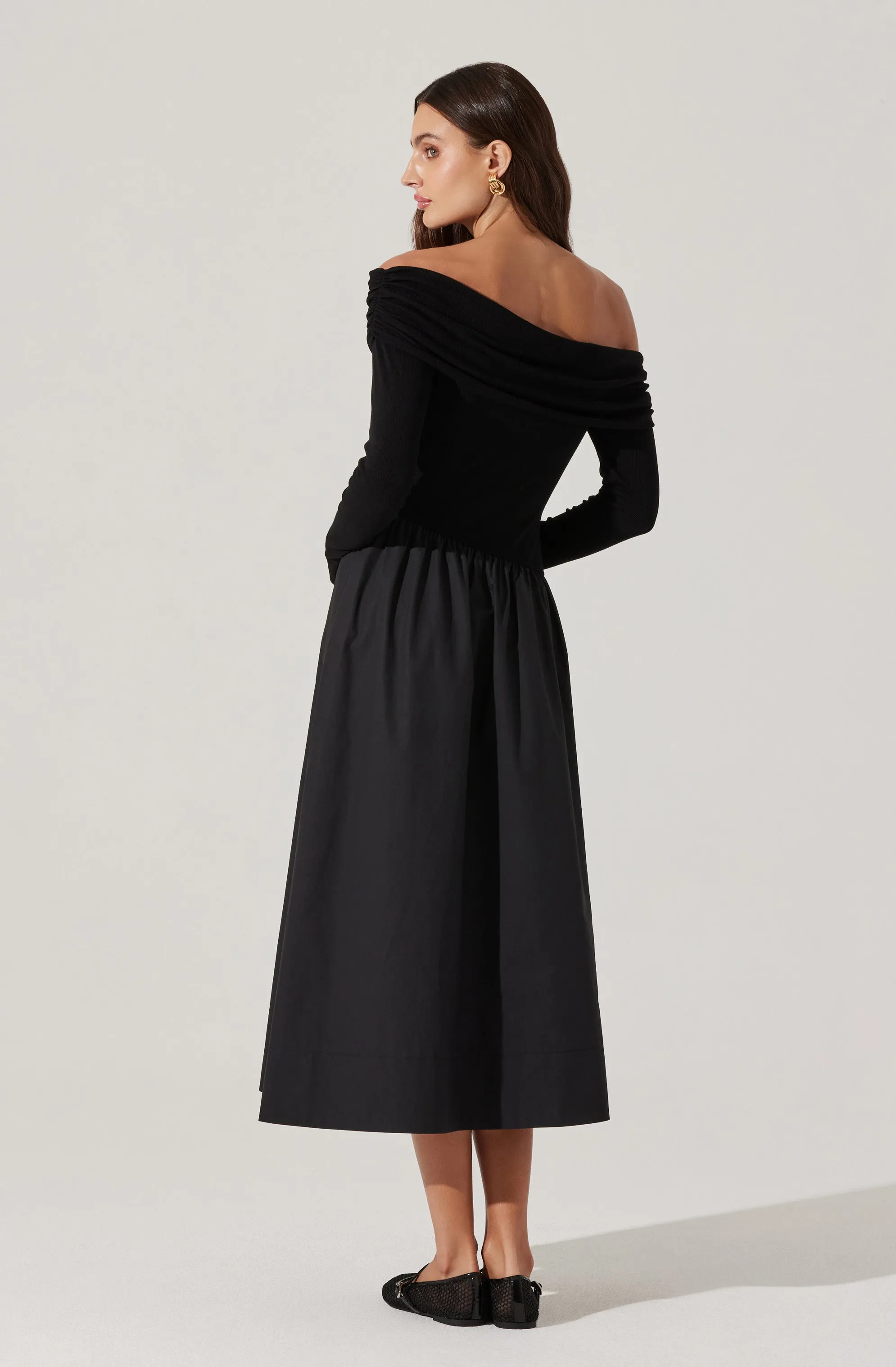 Mixed Media Off Shoulder Dress sold by Astr product image thumbnail 4